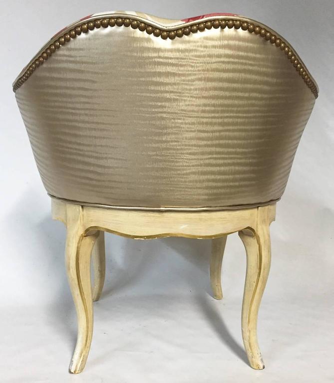 Vintage French Style Chinoiserie Swivel Vanity Stool Saay