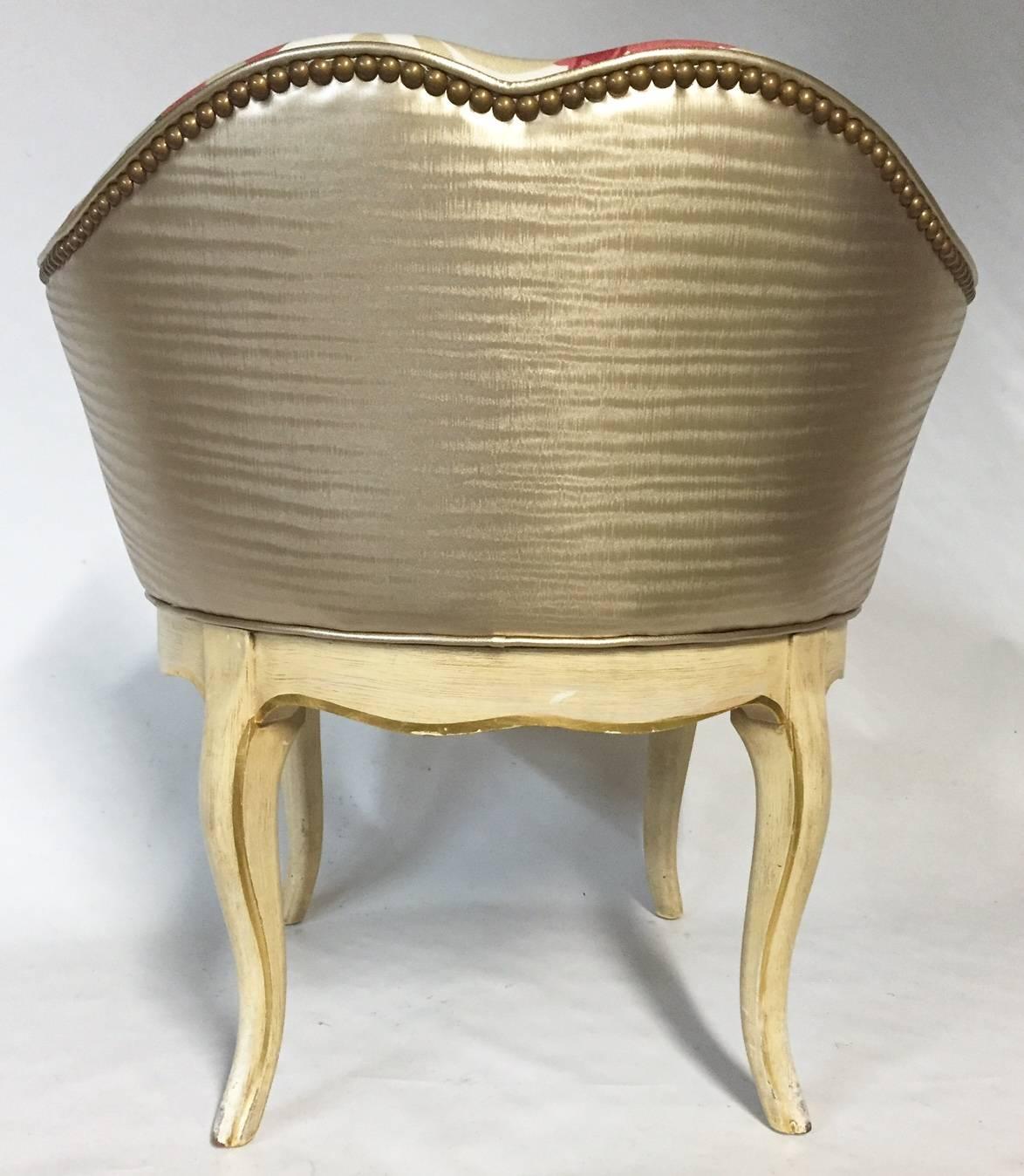 Vintage French Style Chinoiserie Swivel Vanity Stool "Saturday Sale" at 1stDibs french