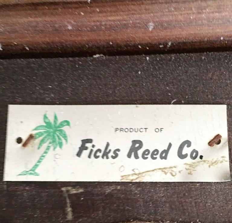 Set of Rattan Lounge Chairs and Ottoman by Ficks Reed For Sale at 1stdibs