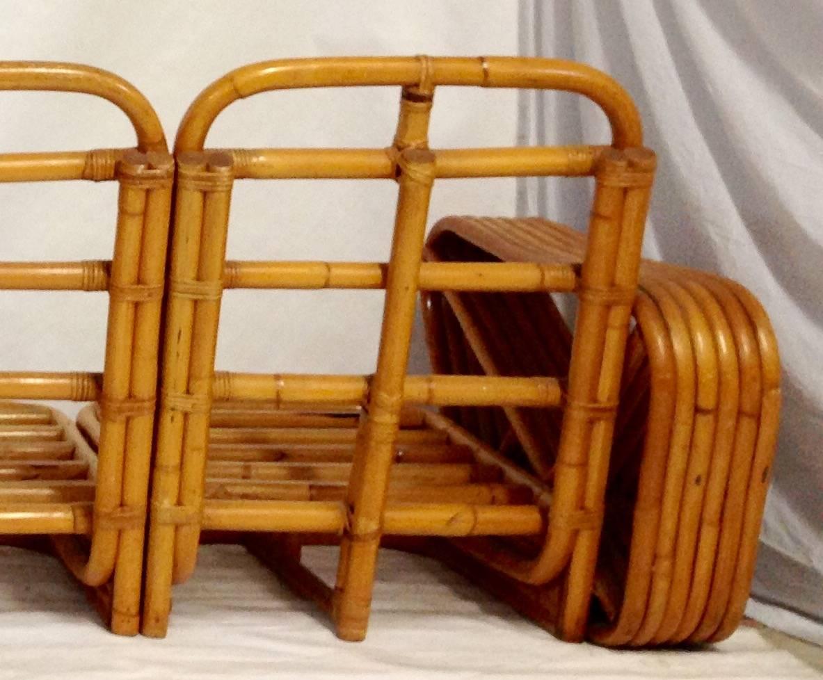 20th Century Art Deco Paul Frankl Rattan Reed Stack Sectional