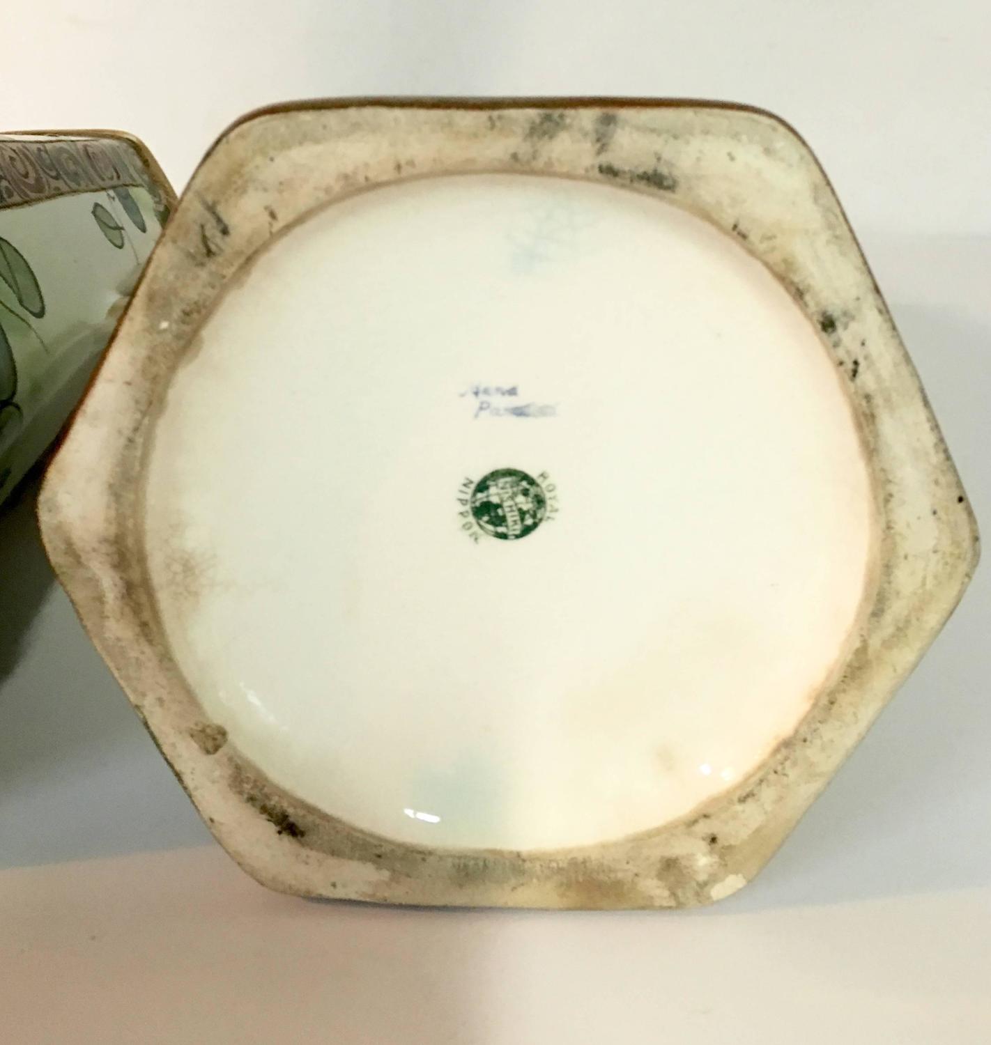 Pair of Antique Royal Nippon HandPainted Bird and Flora Panel Vases