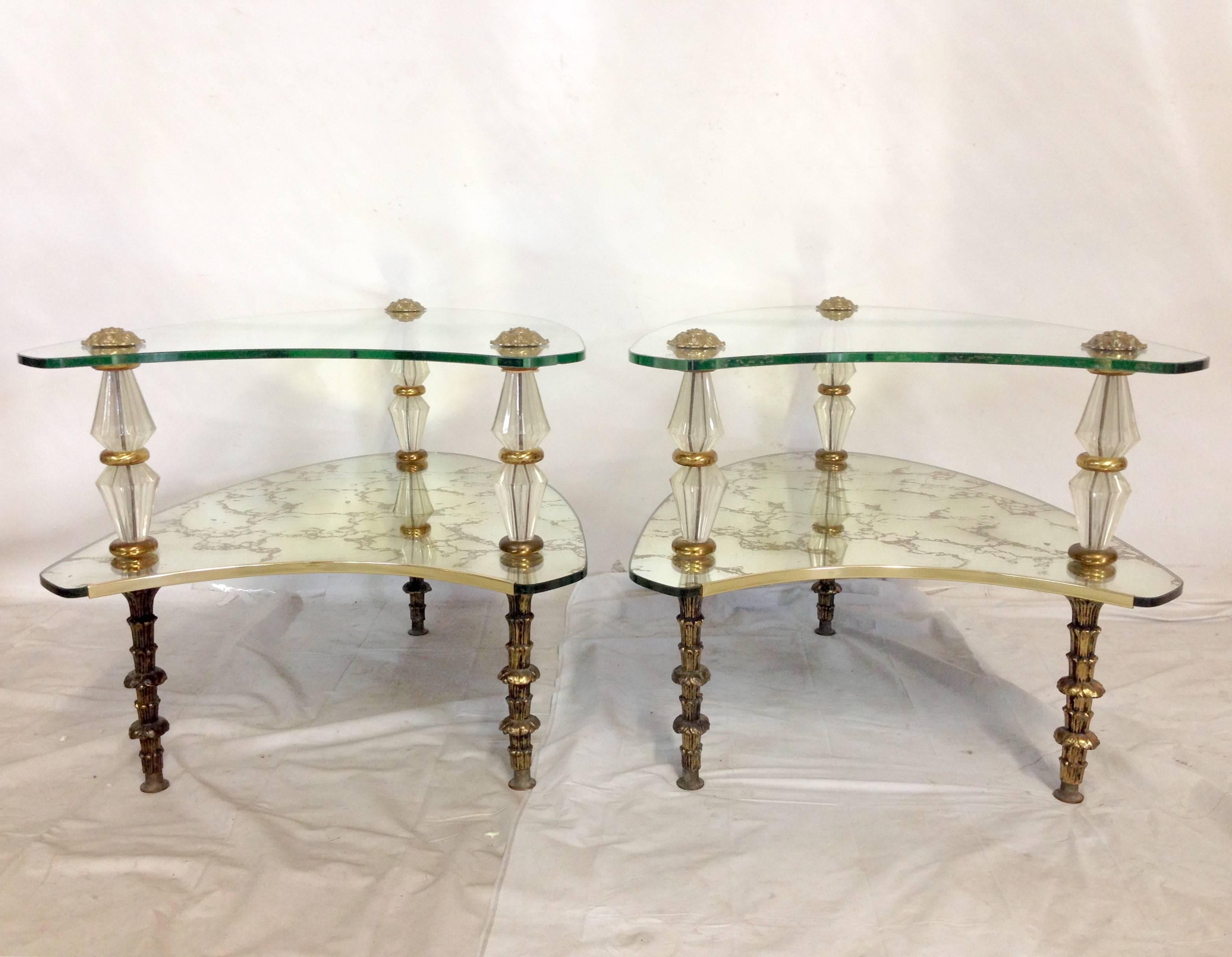 hollywood regency side tables