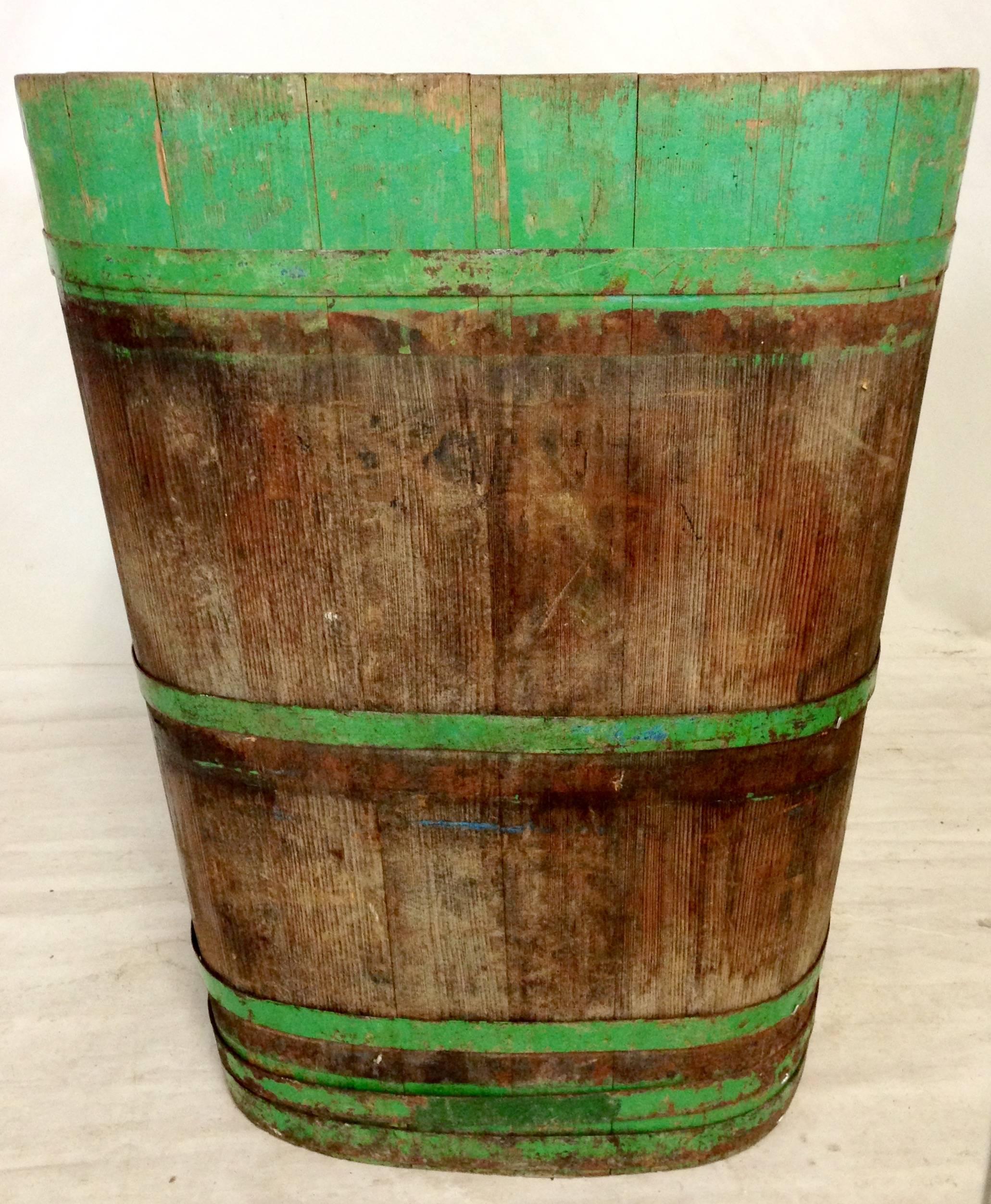 Rustic Antique Oversized French Oakwood and Iron Winery Barrel