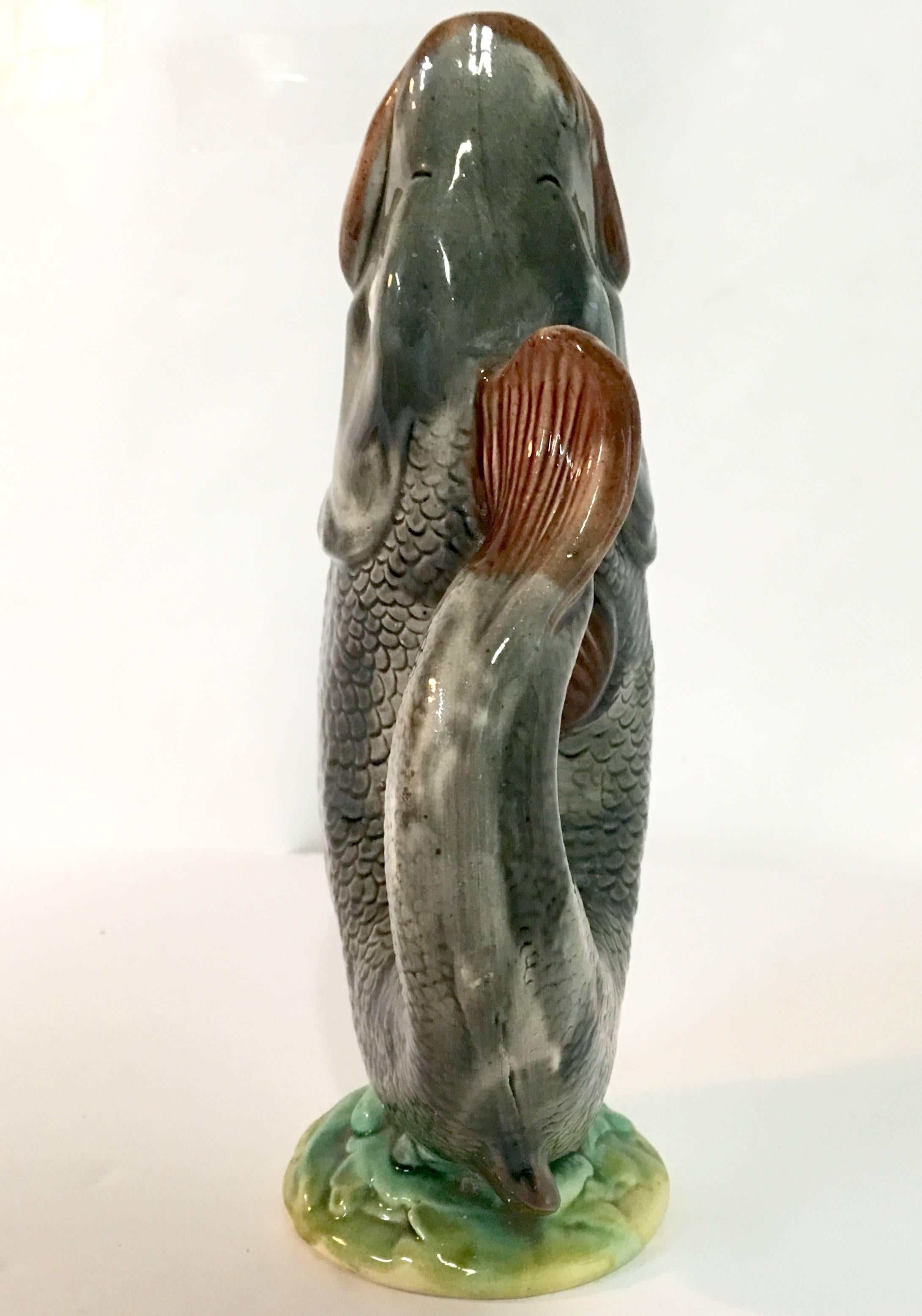 majolica fish pitcher