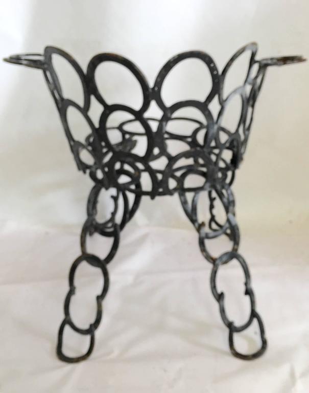 Pair of Vintage Sculptural Cast Iron Horseshoe Chairs at 1stDibs