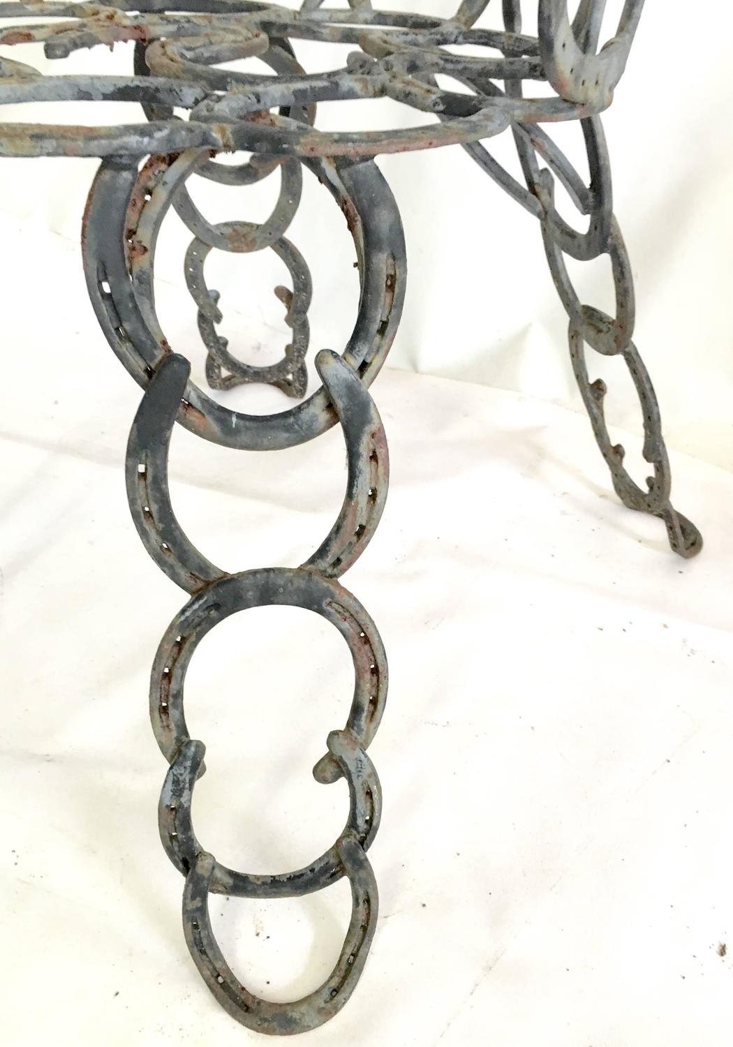 Pair of Vintage Sculptural Cast Iron Horseshoe Chairs at 1stdibs
