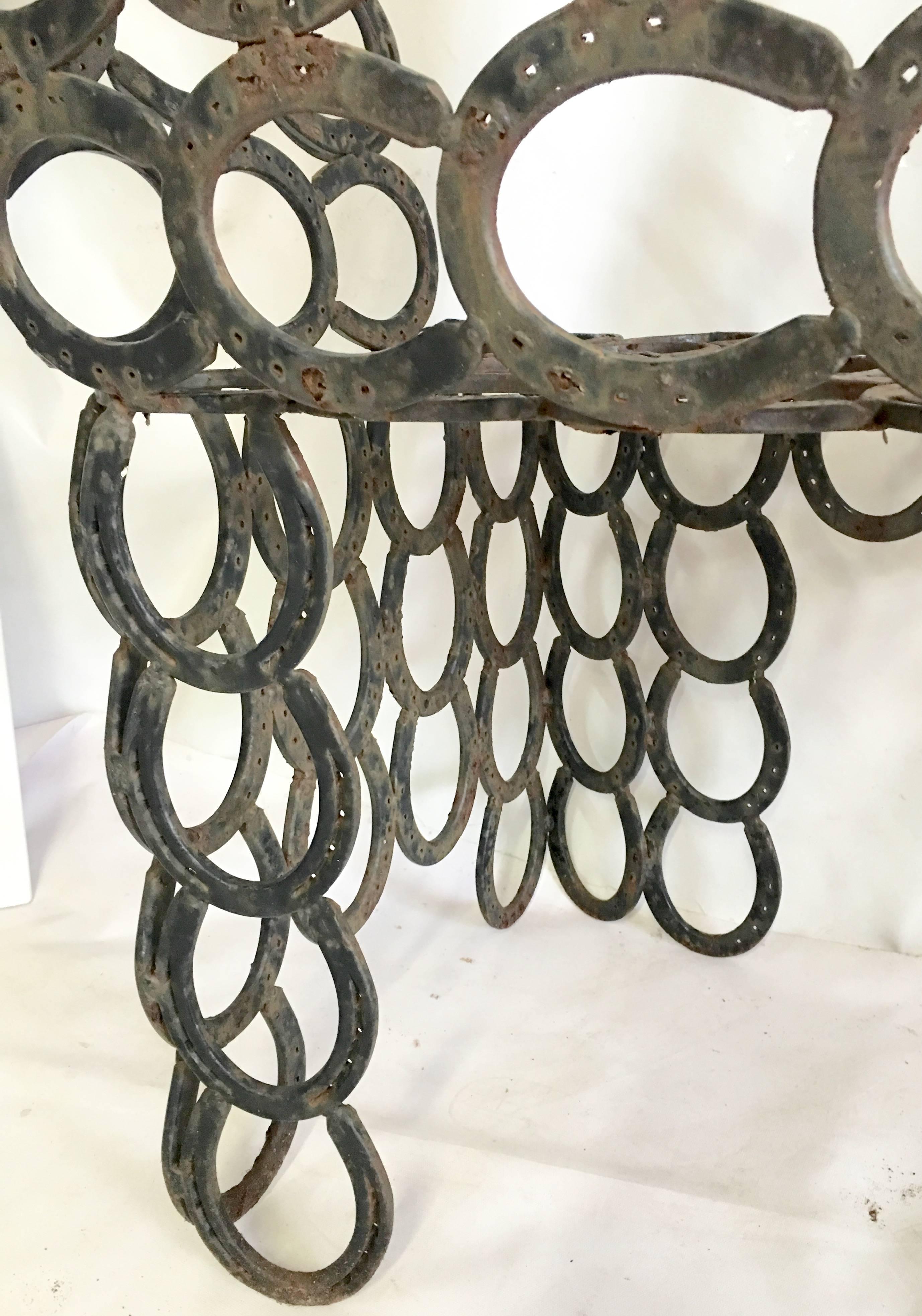 Vintage Hand-Forged Sculptural Horseshoe Settee/Bench In Excellent Condition In West Palm Beach, FL
