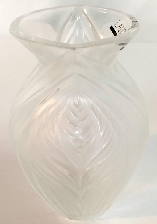 Lalique France Frosted And Raised Crystal Bud Vase At 1stdibs
