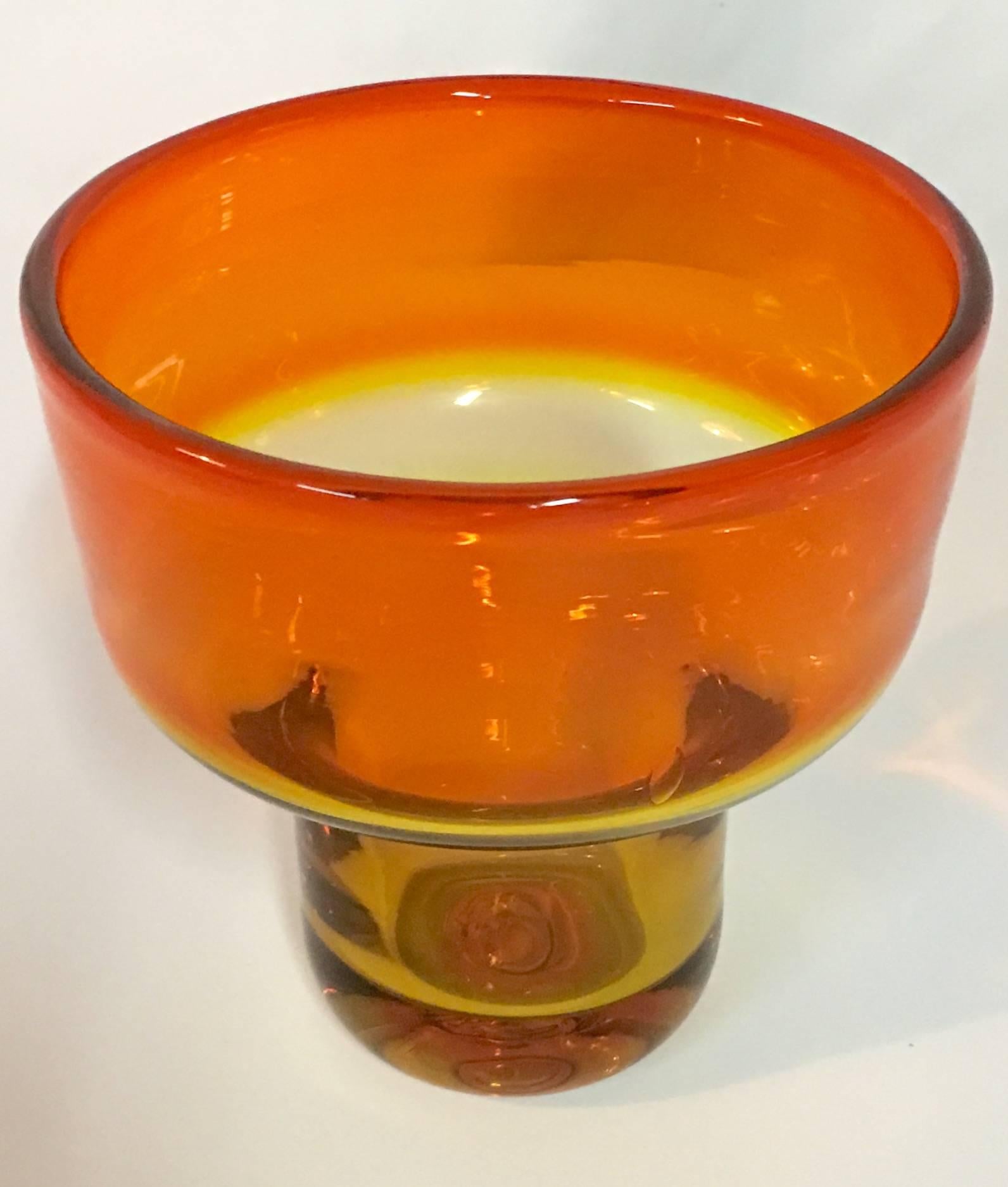 Rare Blenko Glass Mid-Century Modern tangerine 