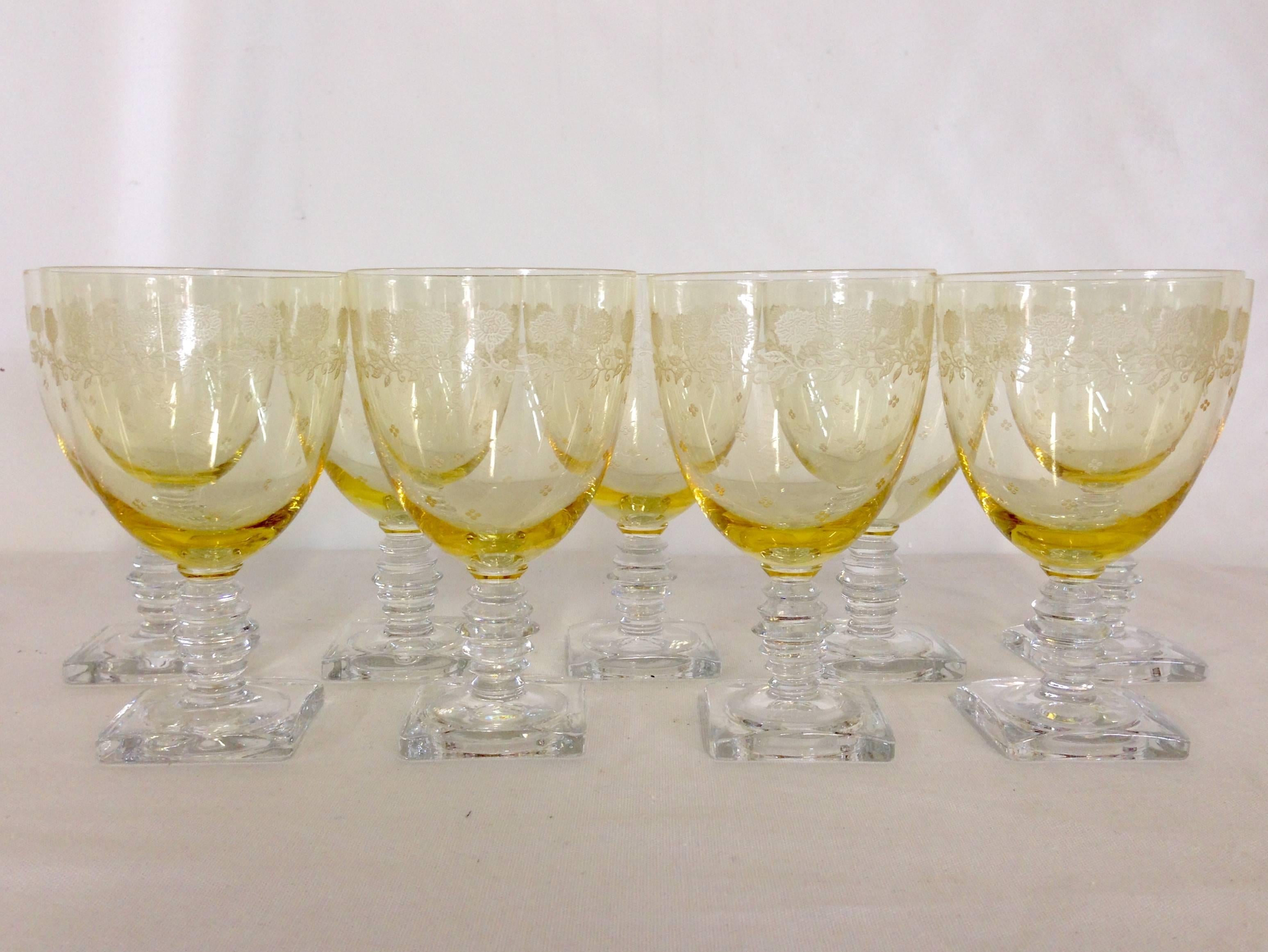 Set of nine Fostoria Glass Co. 