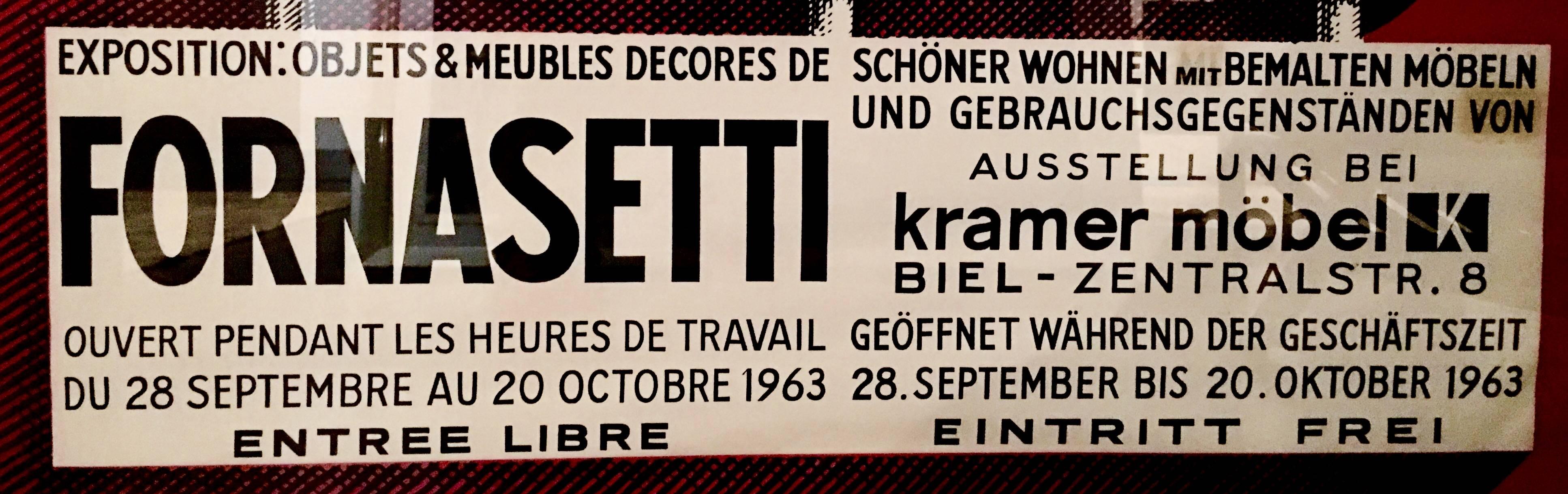 Italian 1963 Fornasetti Exhibition Poster