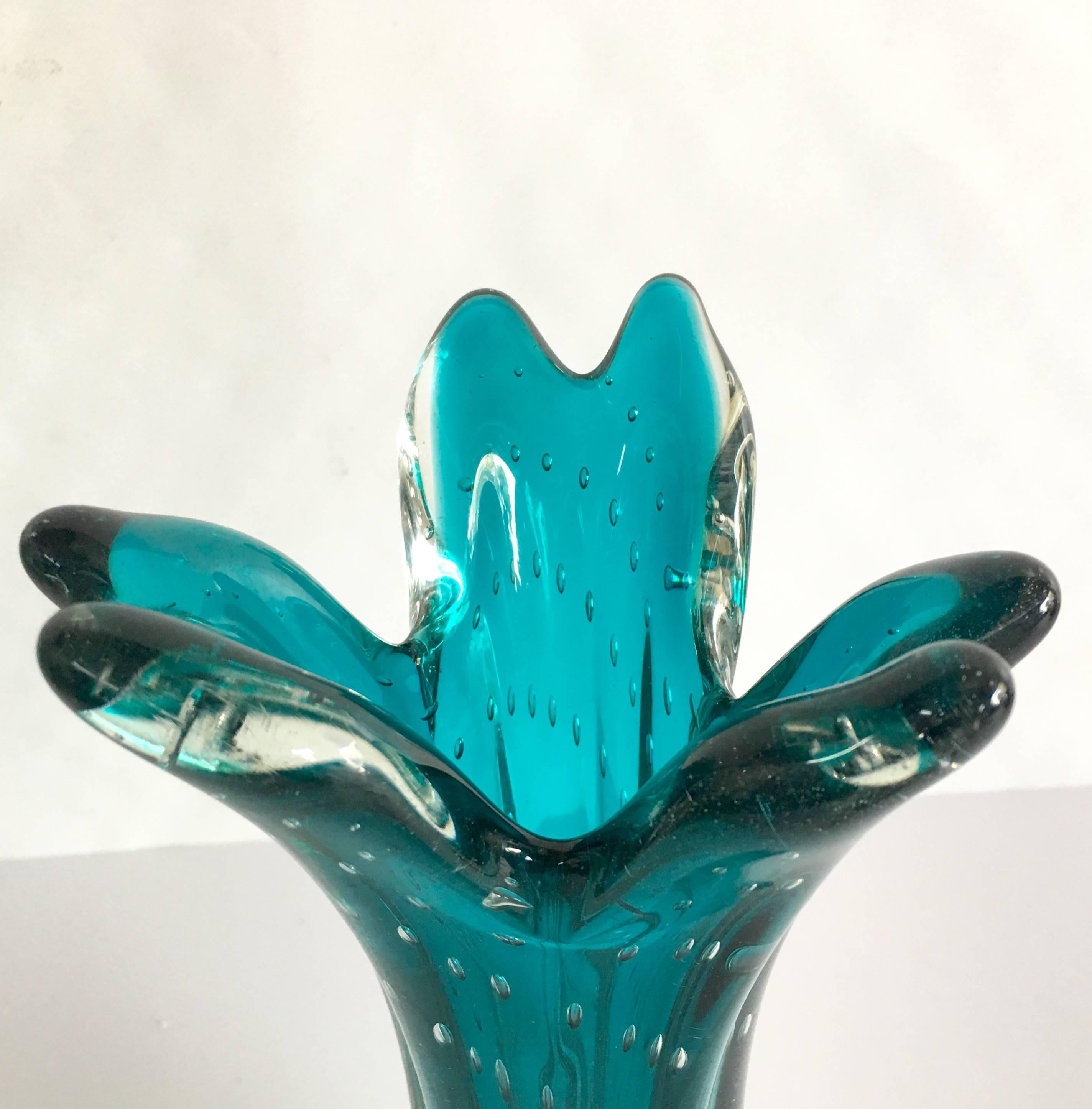 Mid Century Modern Murano Glass Bubbles 14 Vase At 1stdibs