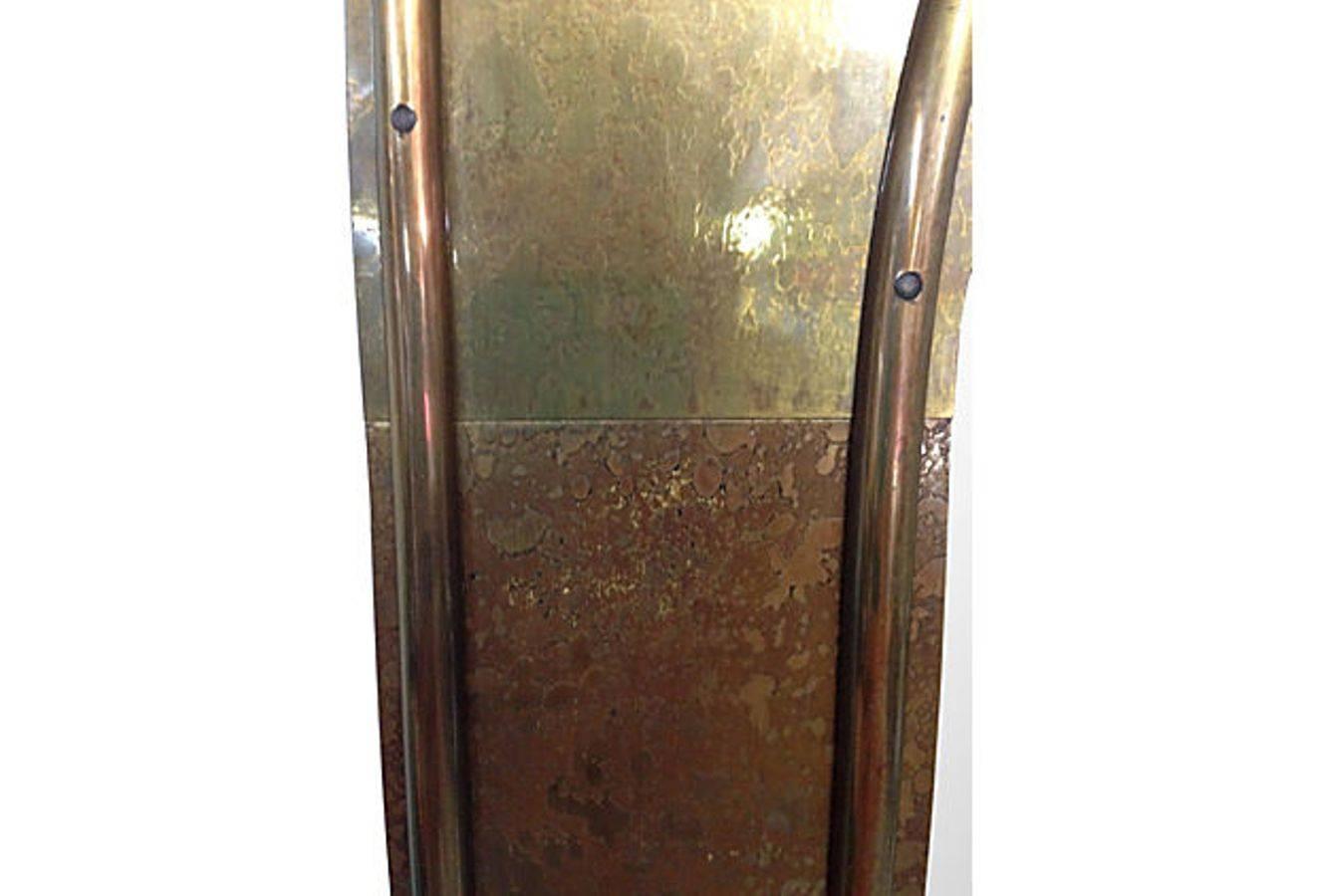 Mid-Century Modern 1970s Brass Mastercraft Arched Full Length Mirror