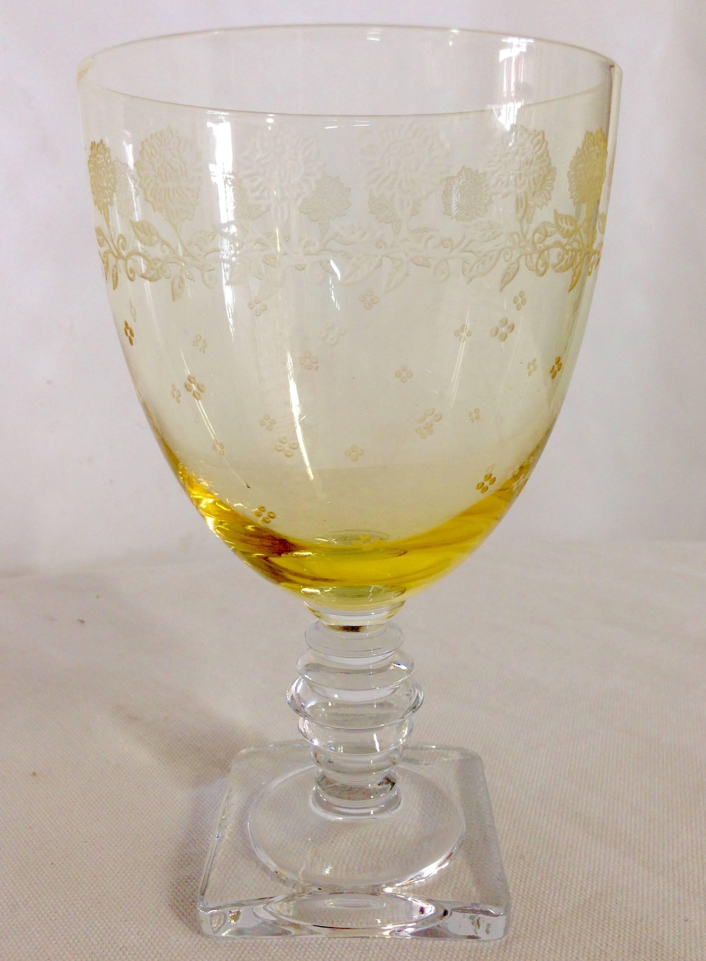 yellow fostoria glass