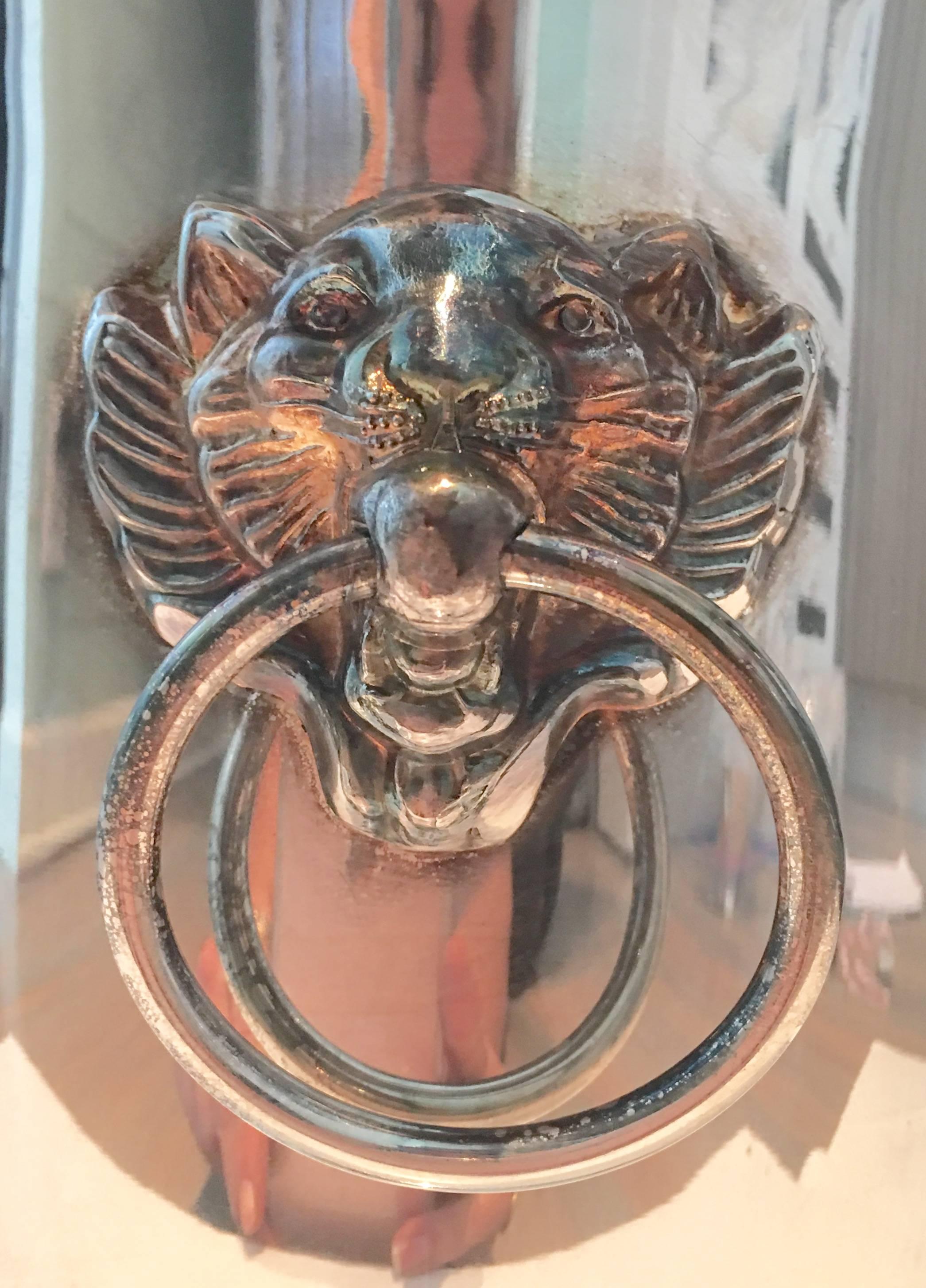silver lion door knocker