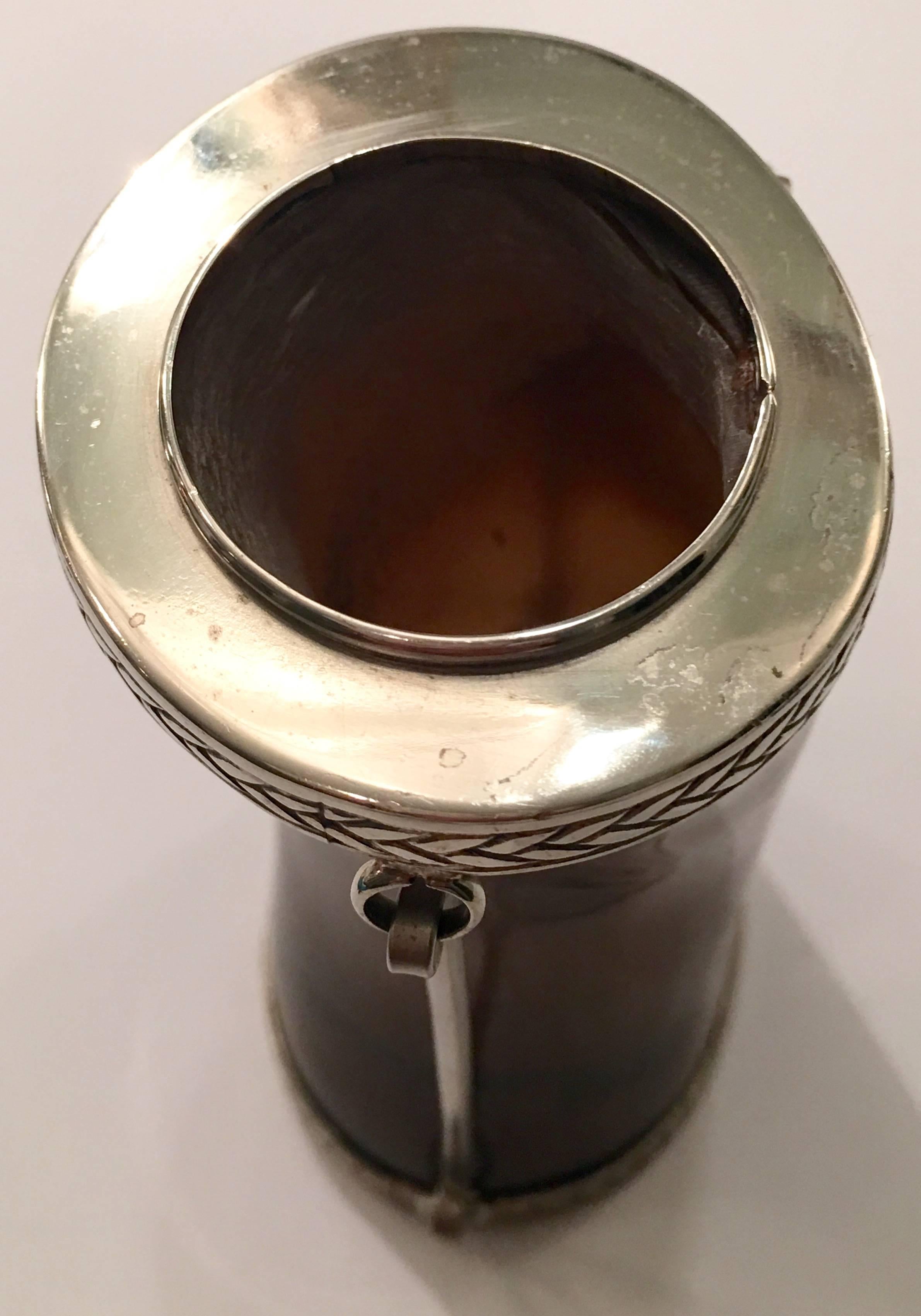 Vintage Equestrian Horn and Sterling Beaker Cup In Excellent Condition In West Palm Beach, FL