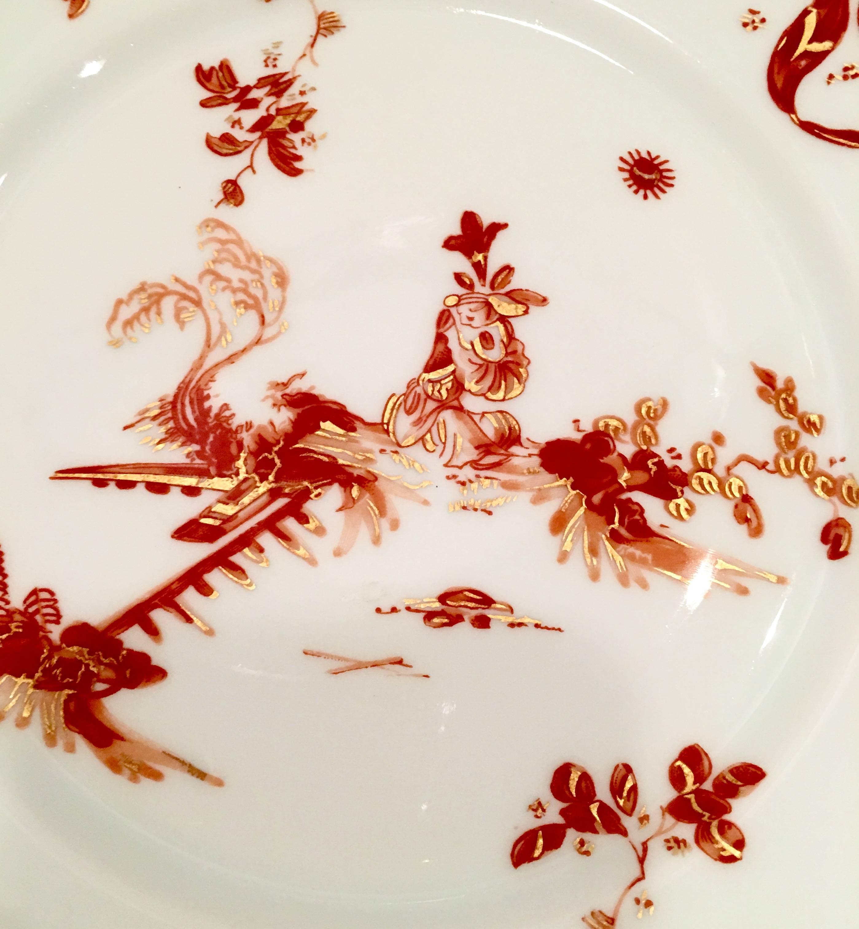 Chinoiserie 1930s Set of 12 Limoges France Salad/Dessert Plates