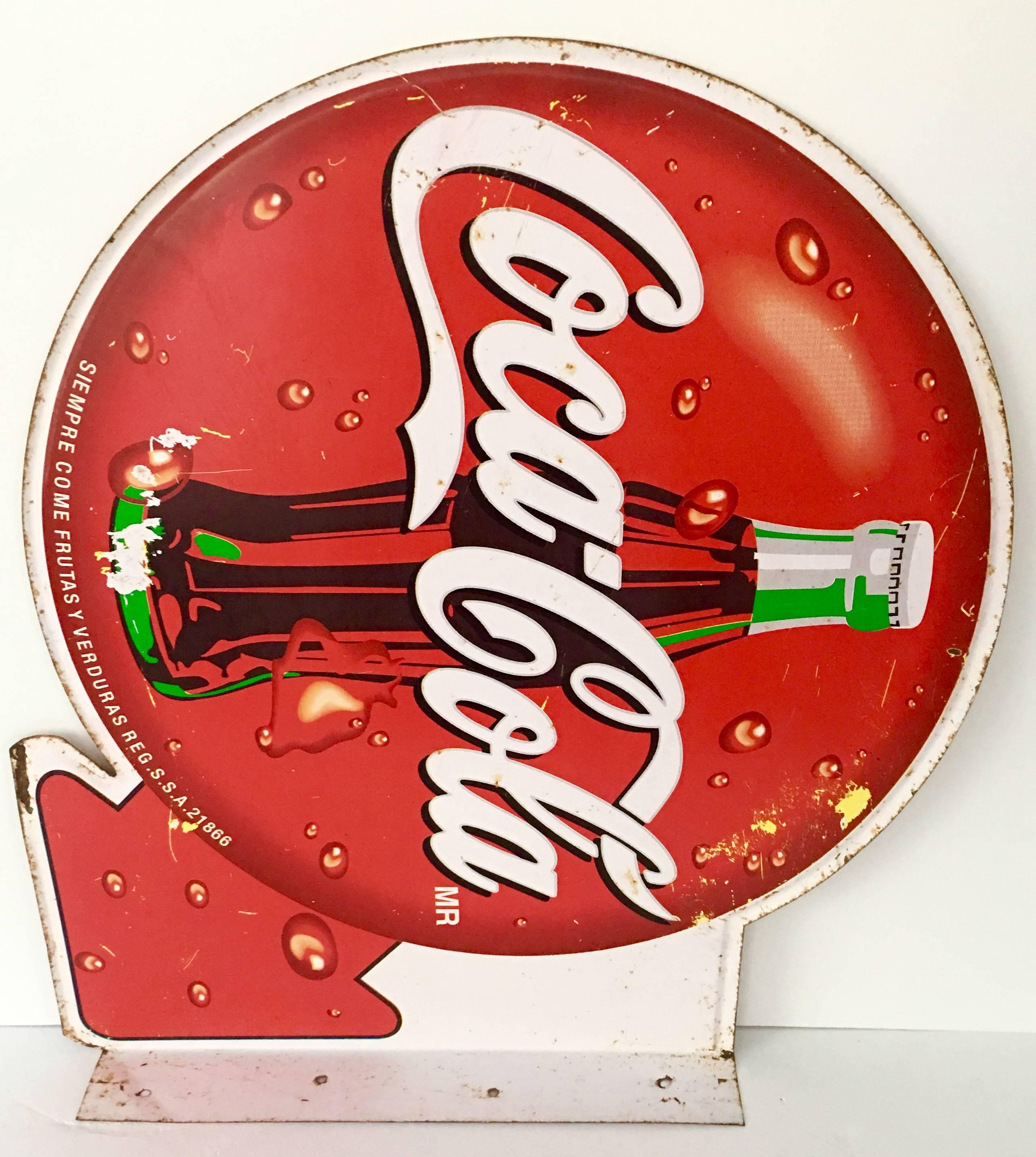 Mexican Vintage Coca - Cola Double-Sided Spanish Metal Advertising Sign-24