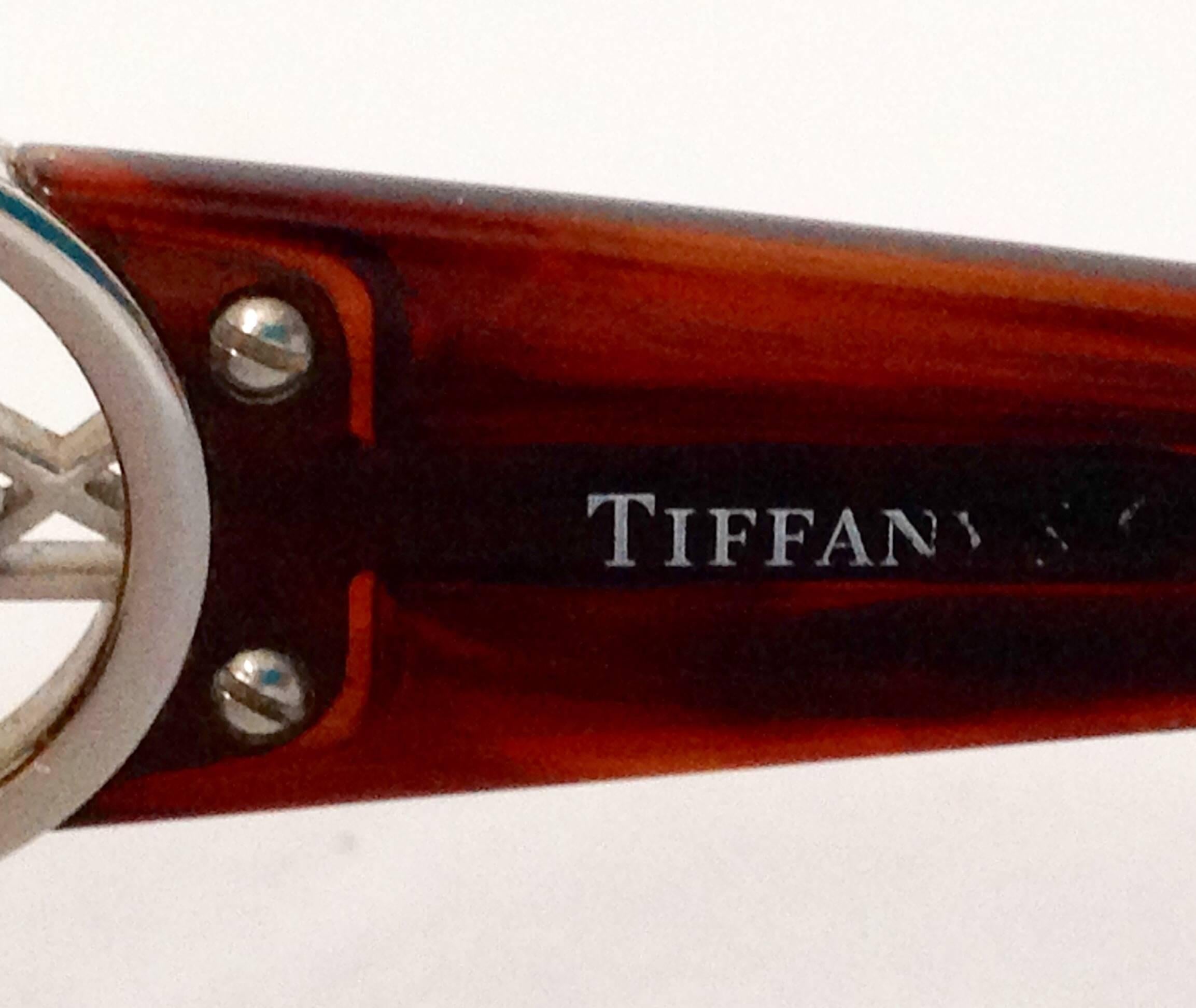 20th Century Tiffany & Co. Brown Tortoise &  Swarovski Crystal Sunglasses For Sale
