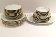 Vintage 32-Piece Set of White and Gold "Casa Oro" China