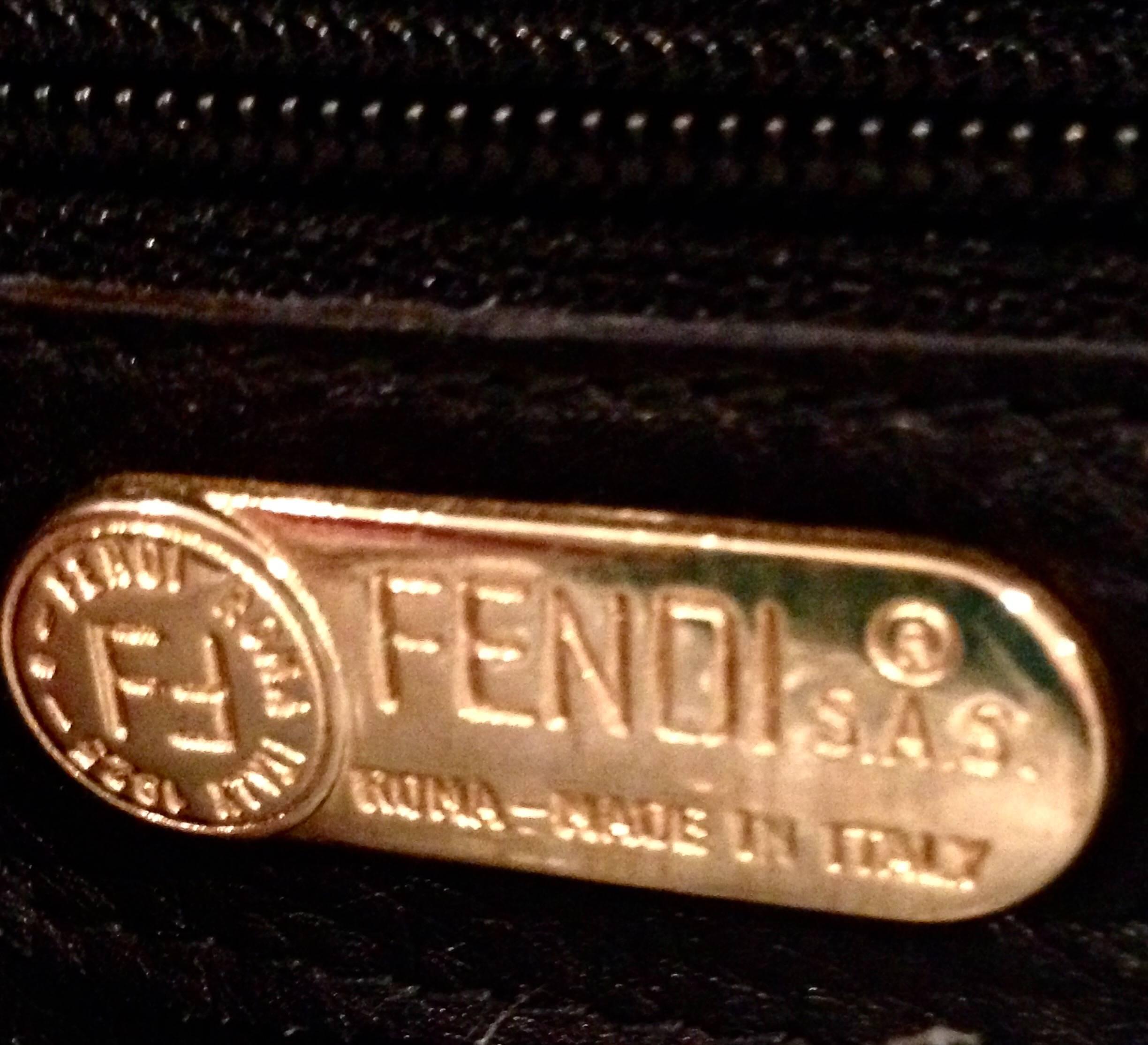 Fendi Embossed Crocodile Leather Doctors Handbag For Sale 3