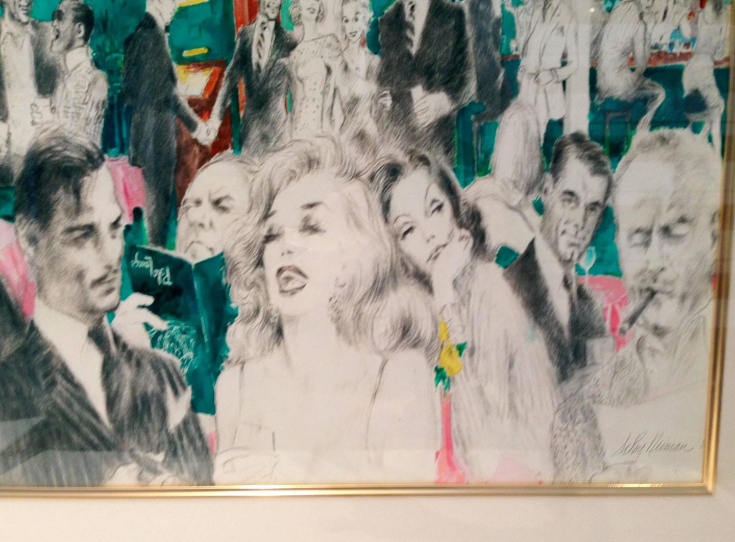 "Polo Lounge" by Leroy Neiman, 1988 Lithograph For Sale at