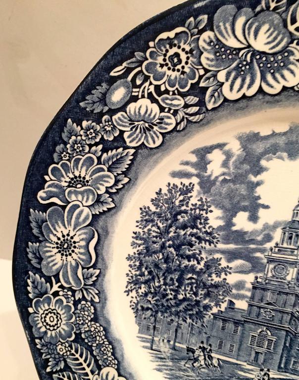 Staffordshire English Transferware "Liberty Blue" Dinner Plate S/15 at