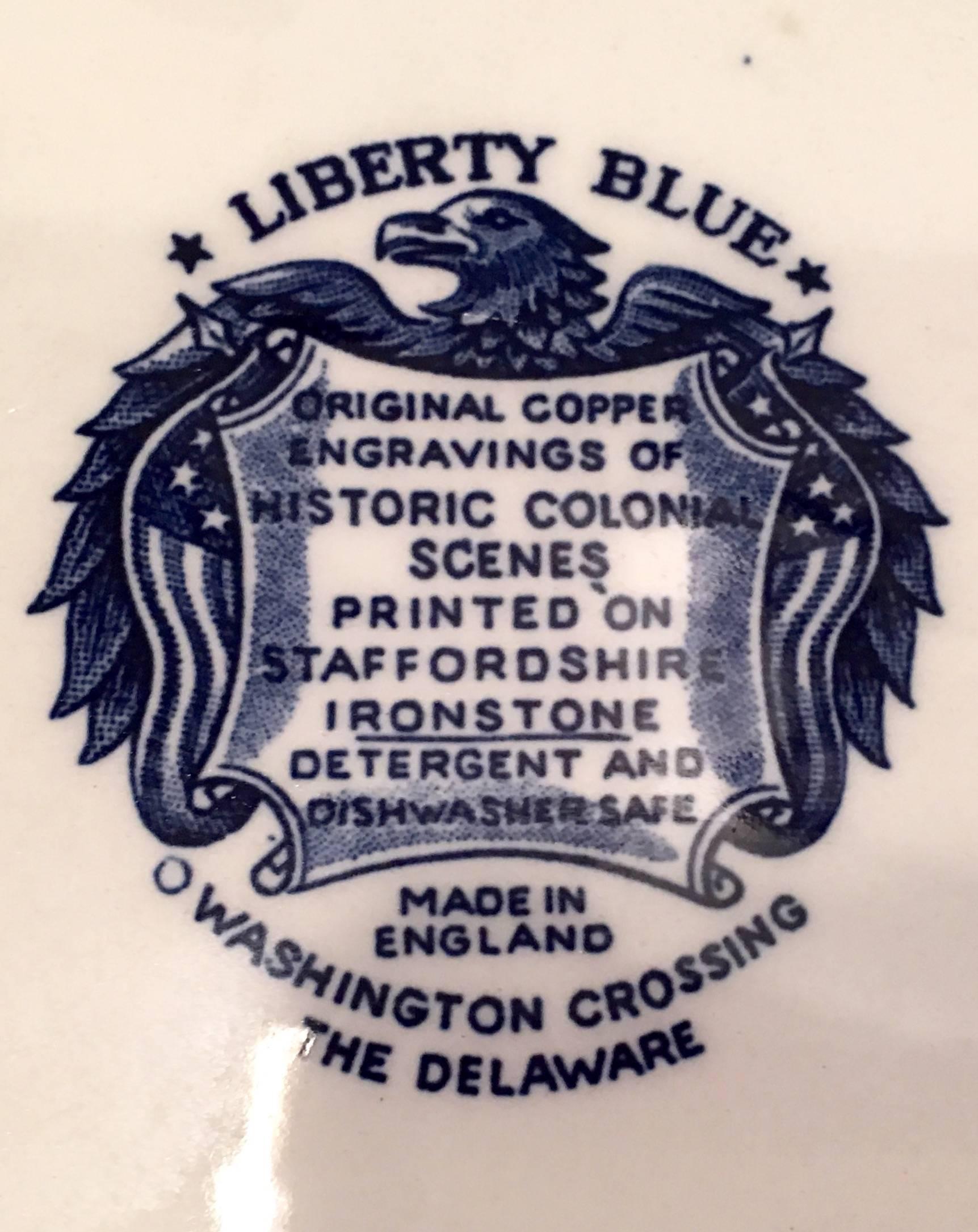 Ironstone 1970'S Staffordshire England 22-Piece Set of Liberty Blue Transferware