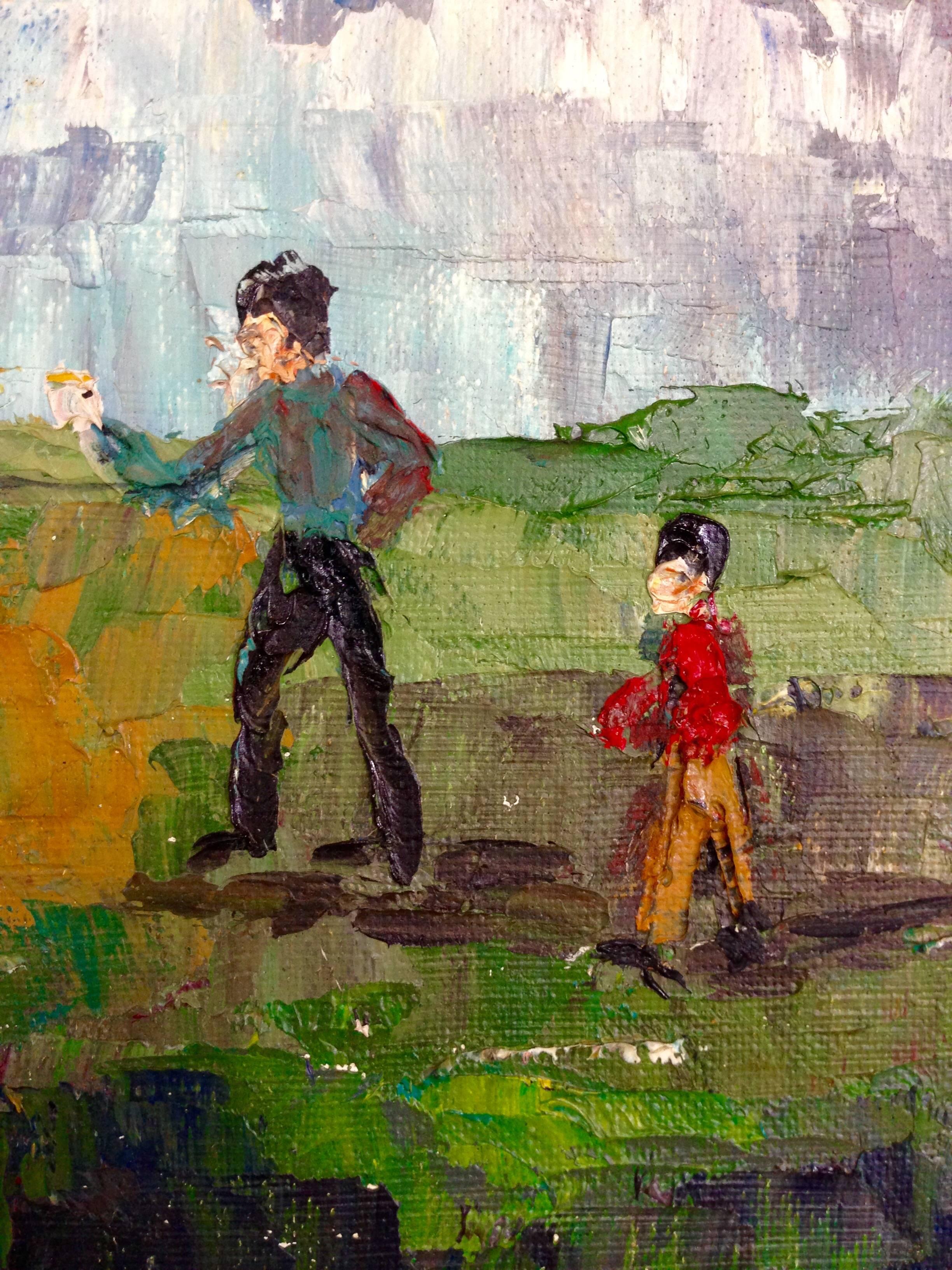 American 1970s Charlotte Kindberg Original Oil Painting