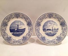 French Faience Paris Monuments De Paris Set of Six Plates