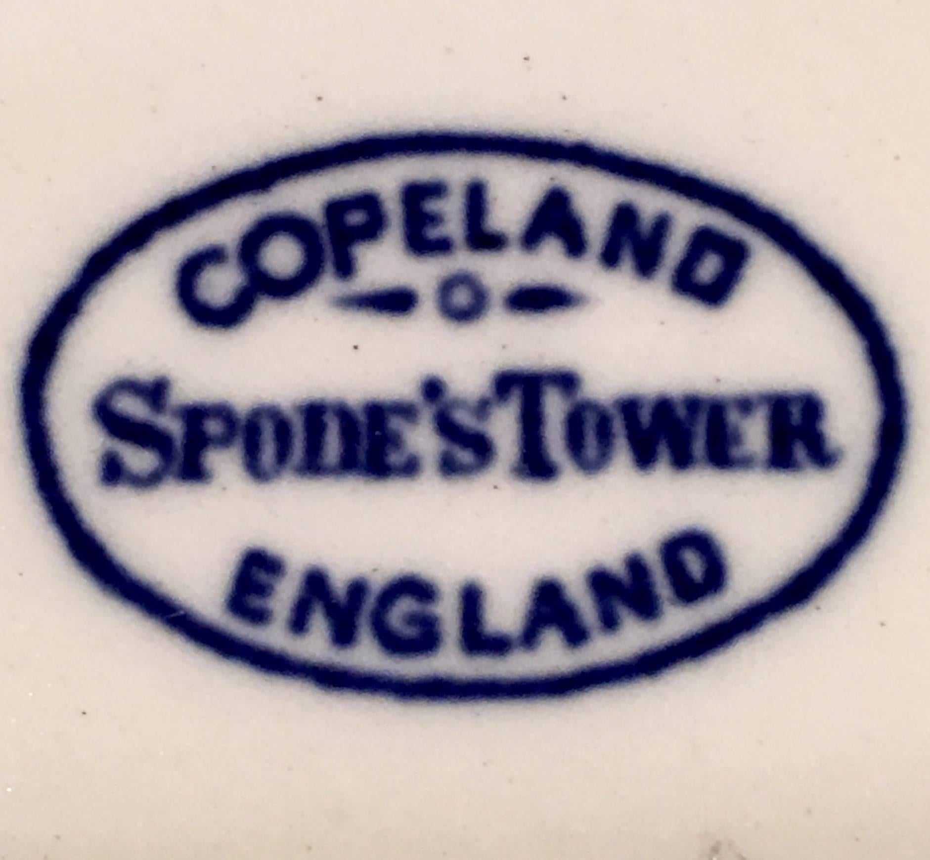 Copeland Spode Tower Blue Set of Five Plates In Excellent Condition In West Palm Beach, FL