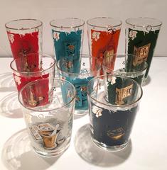 1960s Pharmacy Drink Glasses, Set of Nine
