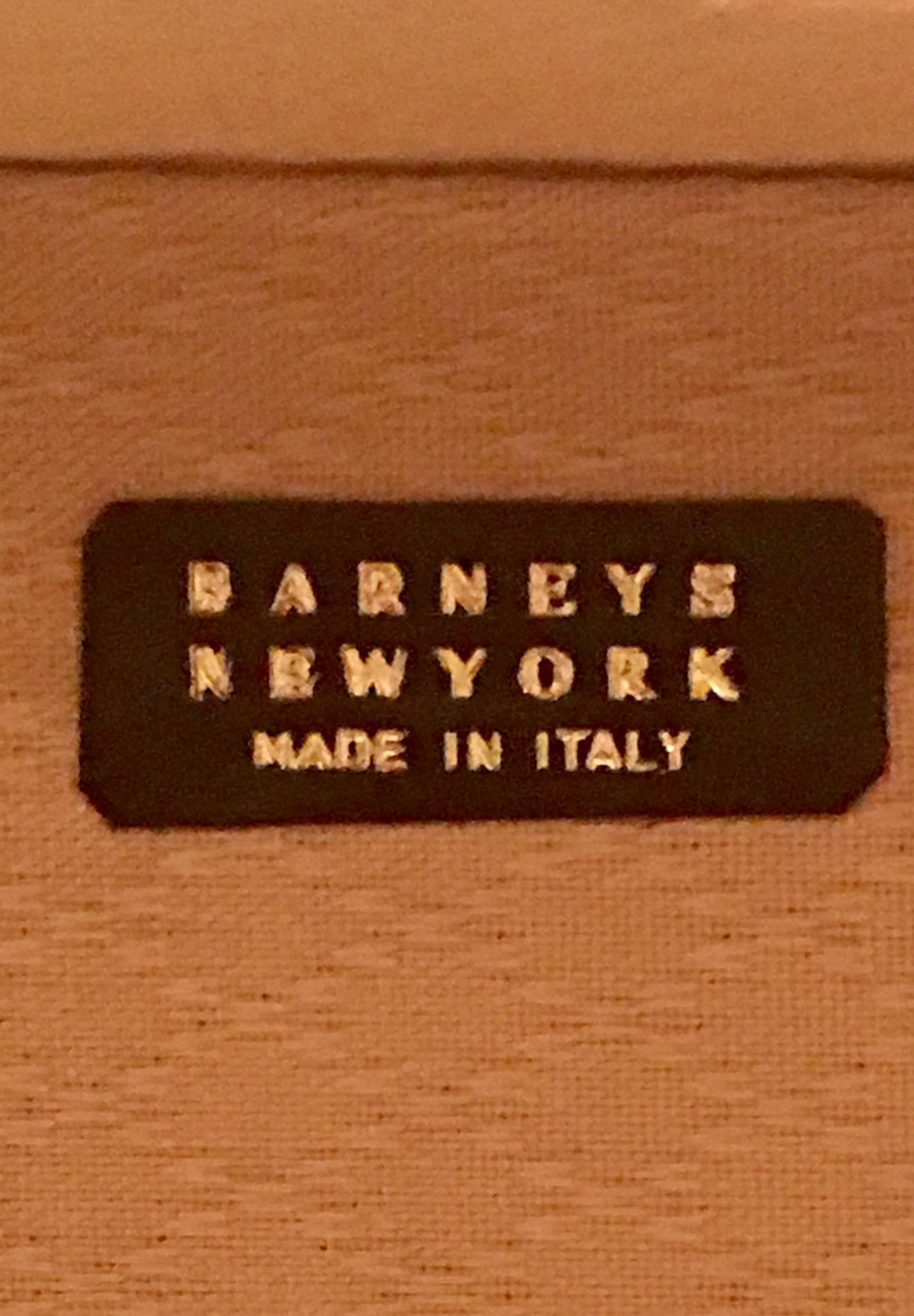 Vintage Italian Vellum and Leather Suitcase Made for Barney's New York 1