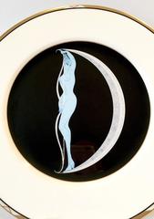 1980s Erte Art Deco Collectors Plate, " Alphabet D"