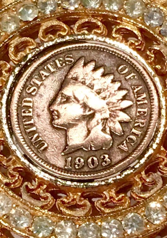 1903 American Indian Head Penny Gold Pendant Necklace at 1stDibs 1903
