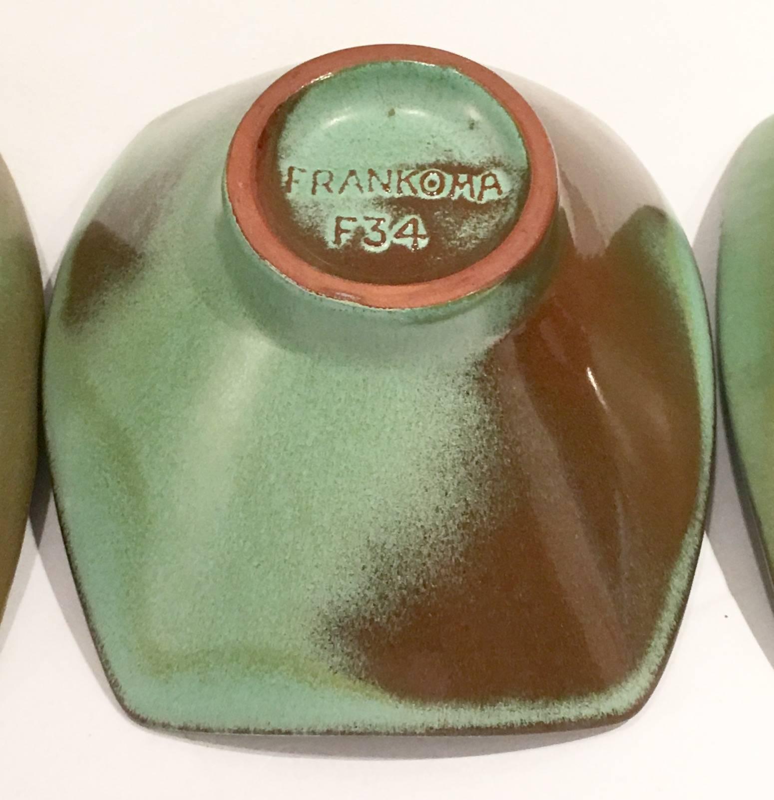 1950s Mid-Century Five-Piece Serving Piece Set by, Frankoma Pottery In Excellent Condition In West Palm Beach, FL