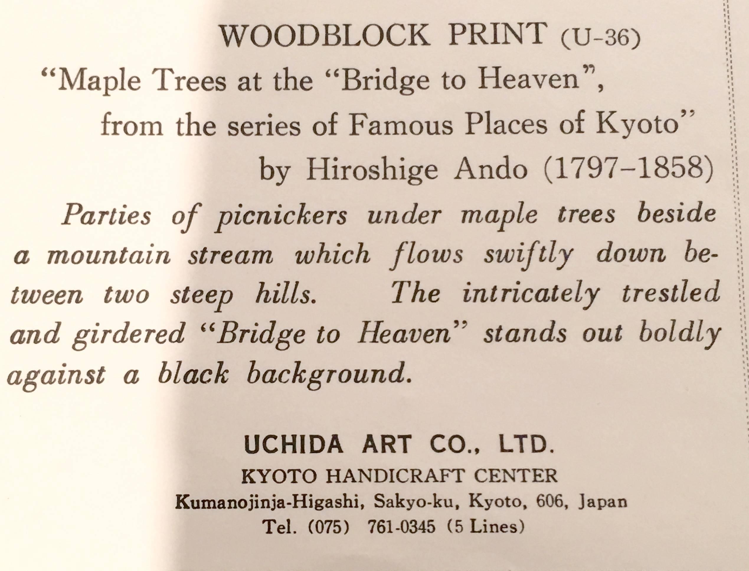Japanese Wood Block Print by, Hiroshige Ando-Signed 1