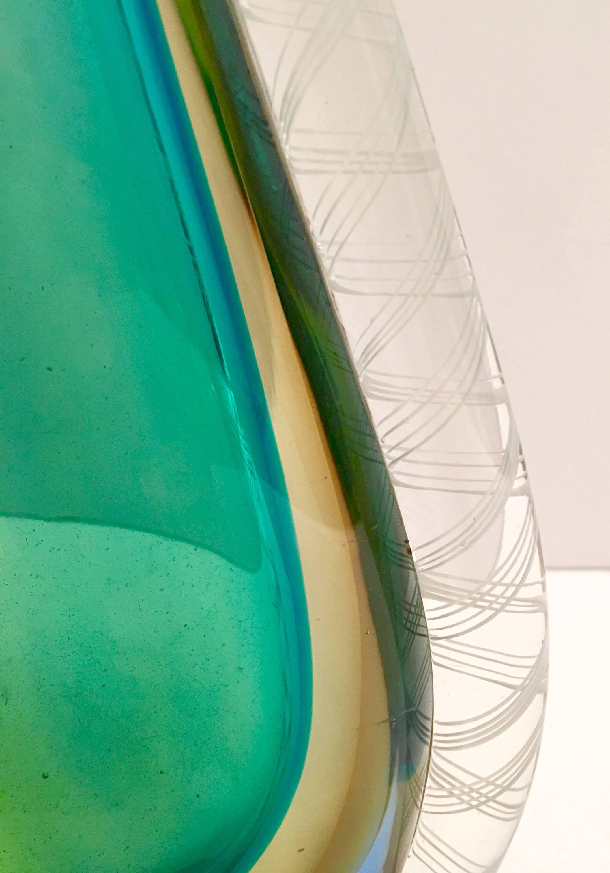 20th Century Italian Murano Glass Organic Modern Sommerso Four Layer Vase