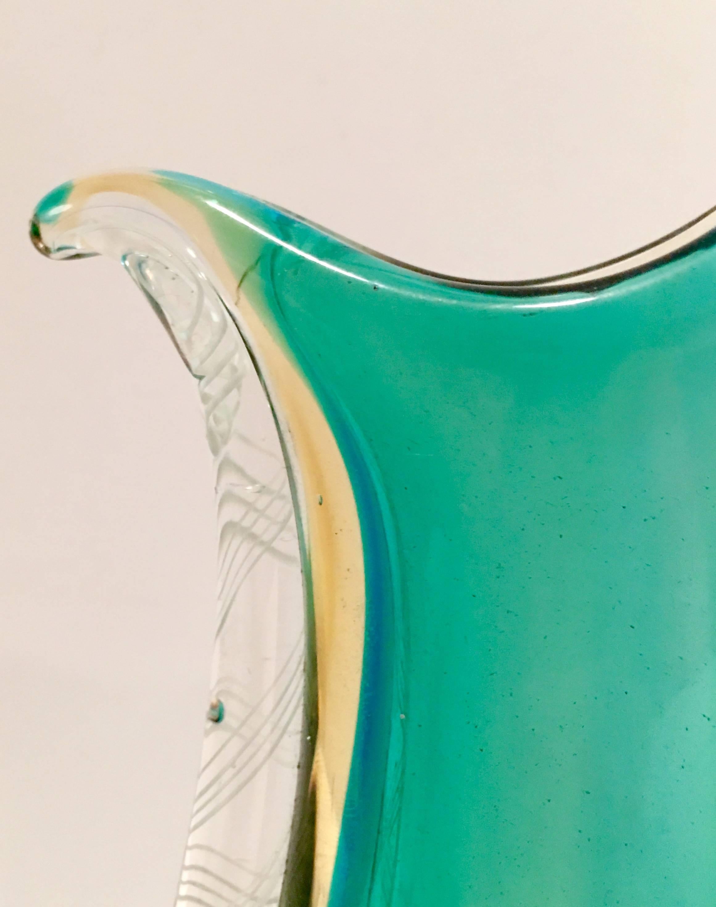 Italian Murano Glass Organic Modern Sommerso Four Layer Vase 2