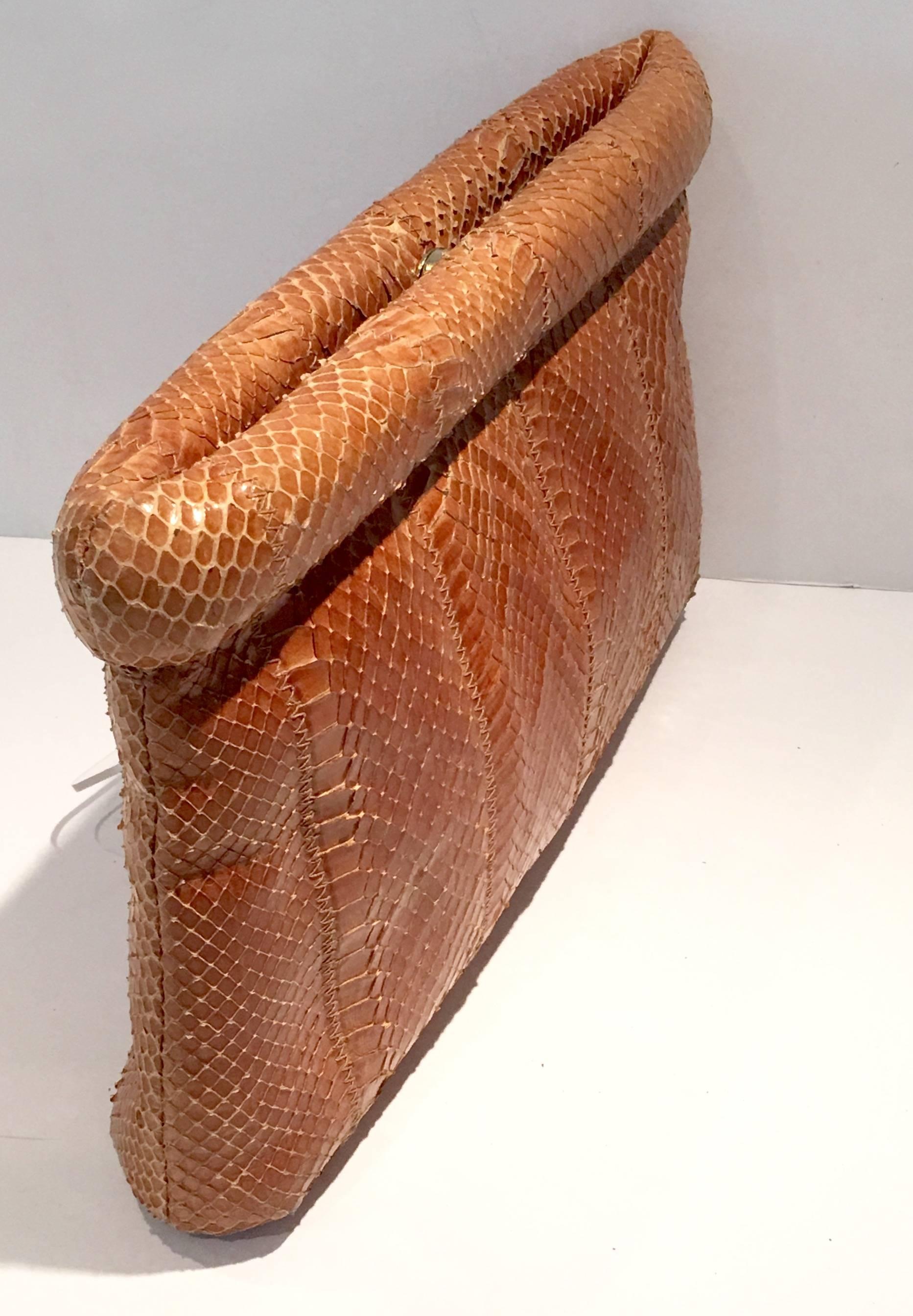 Vintage Snakeskin Envelope Clutch by Susan Gail In Excellent Condition In West Palm Beach, FL
