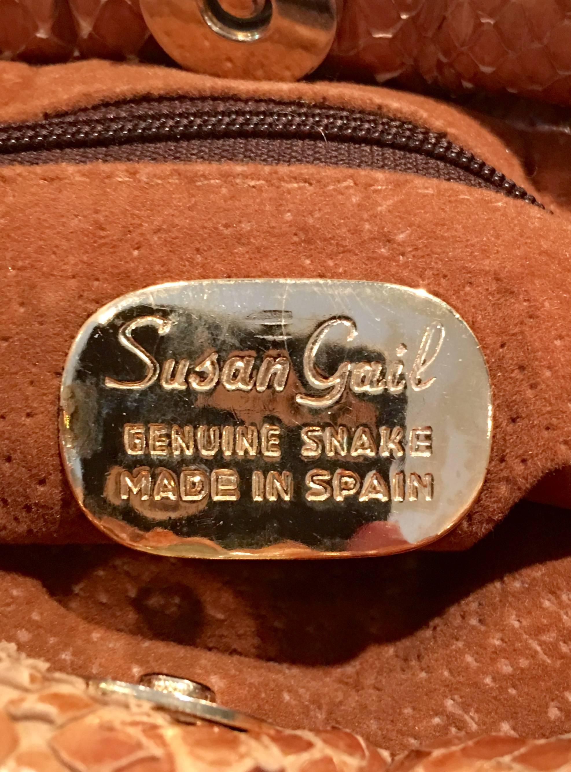 20th Century Vintage Snakeskin Envelope Clutch by Susan Gail