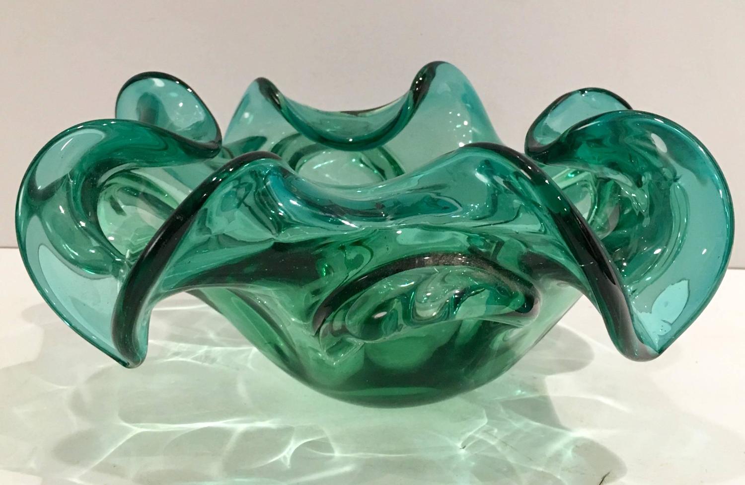 1950s Pair of Italian Murano Glass Bowls For Sale at 1stdibs