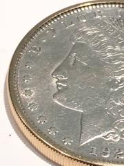 1921 US Morgan Silver Dollar & 14-Karat Gold Pendant