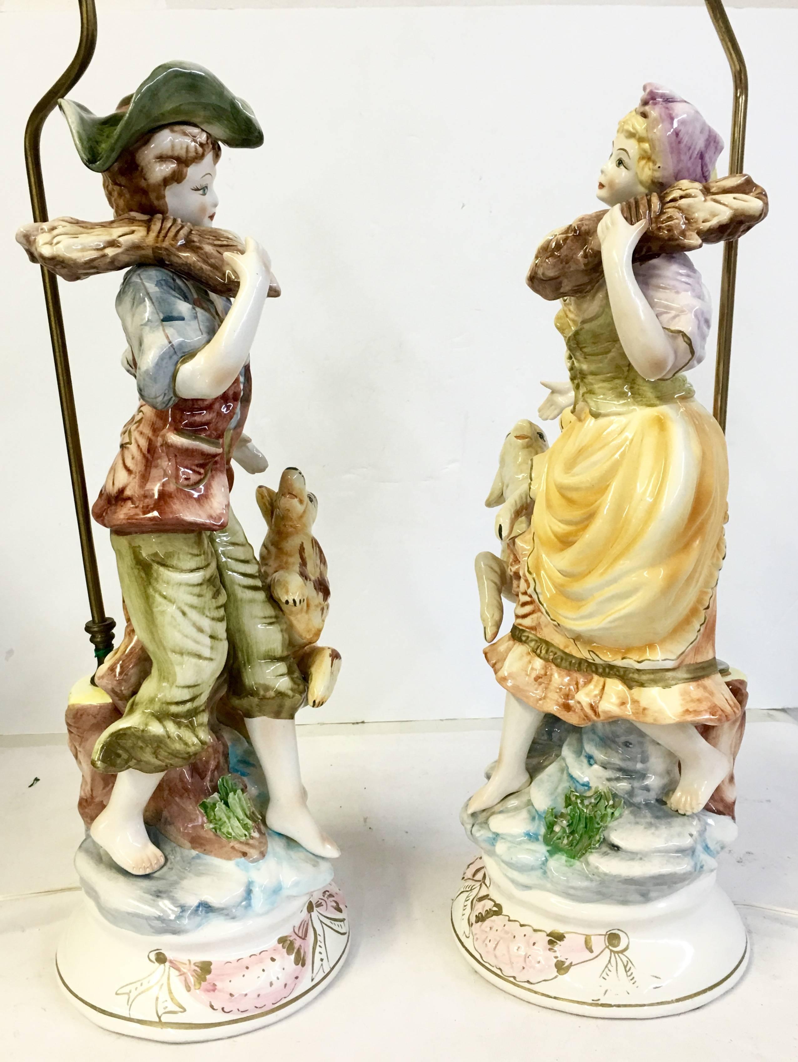 capodimonte lamps boy and girl