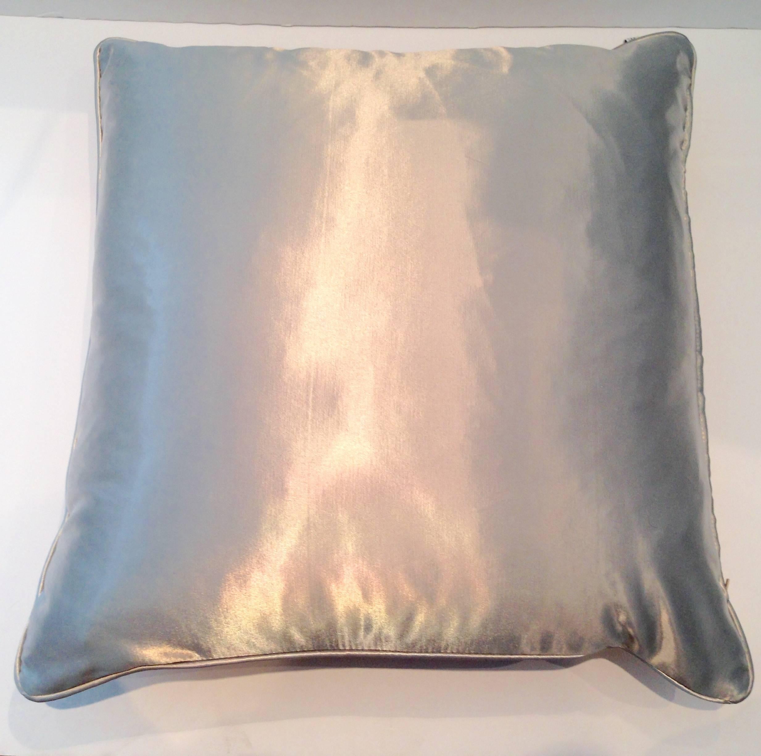 Mid-Century Modern 1960'S Custom Made Vera Silk Scarf Pillow-20