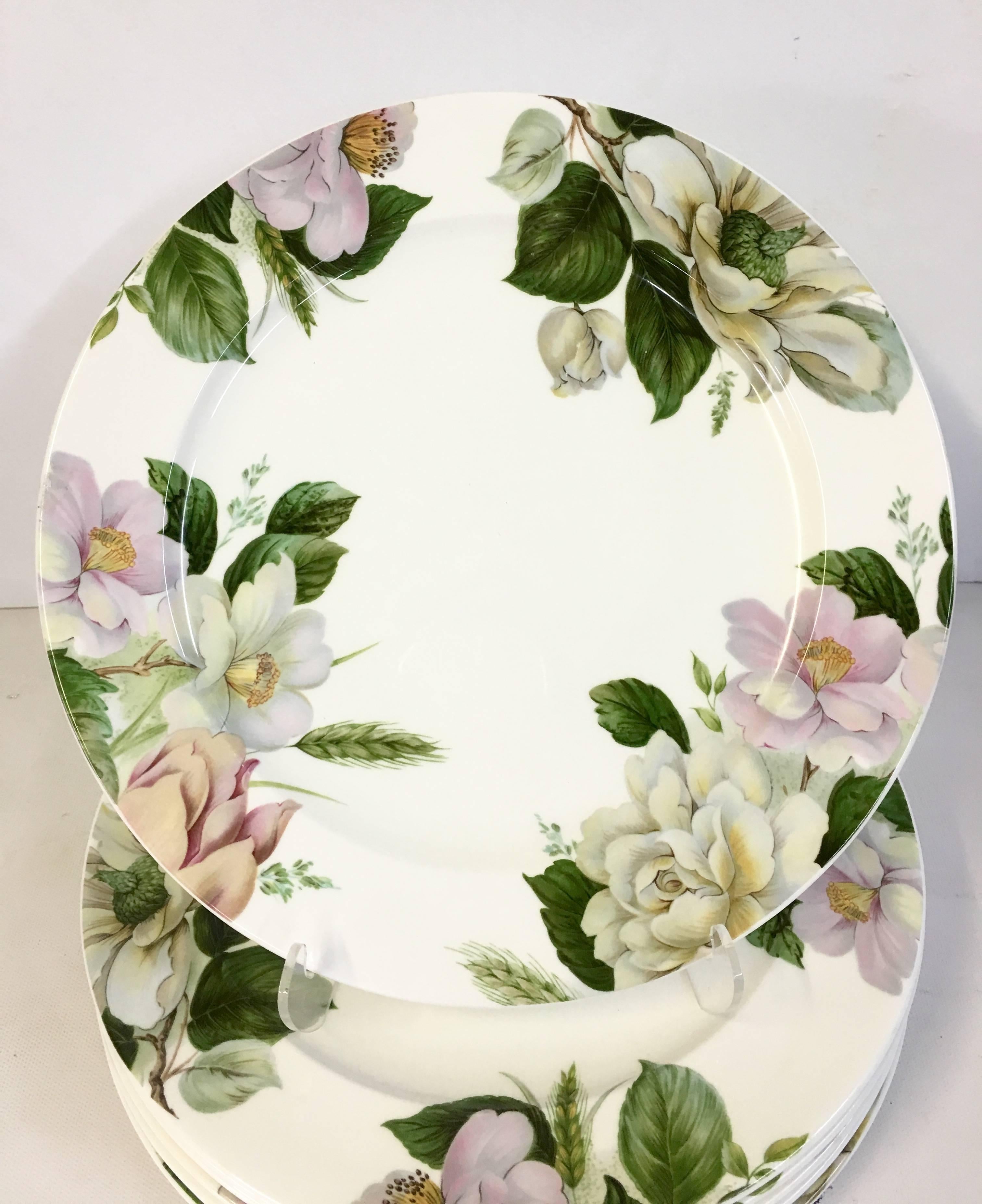 90'S Royal Stafford England fine bone china set of six, Chop/Buffet plates in the 