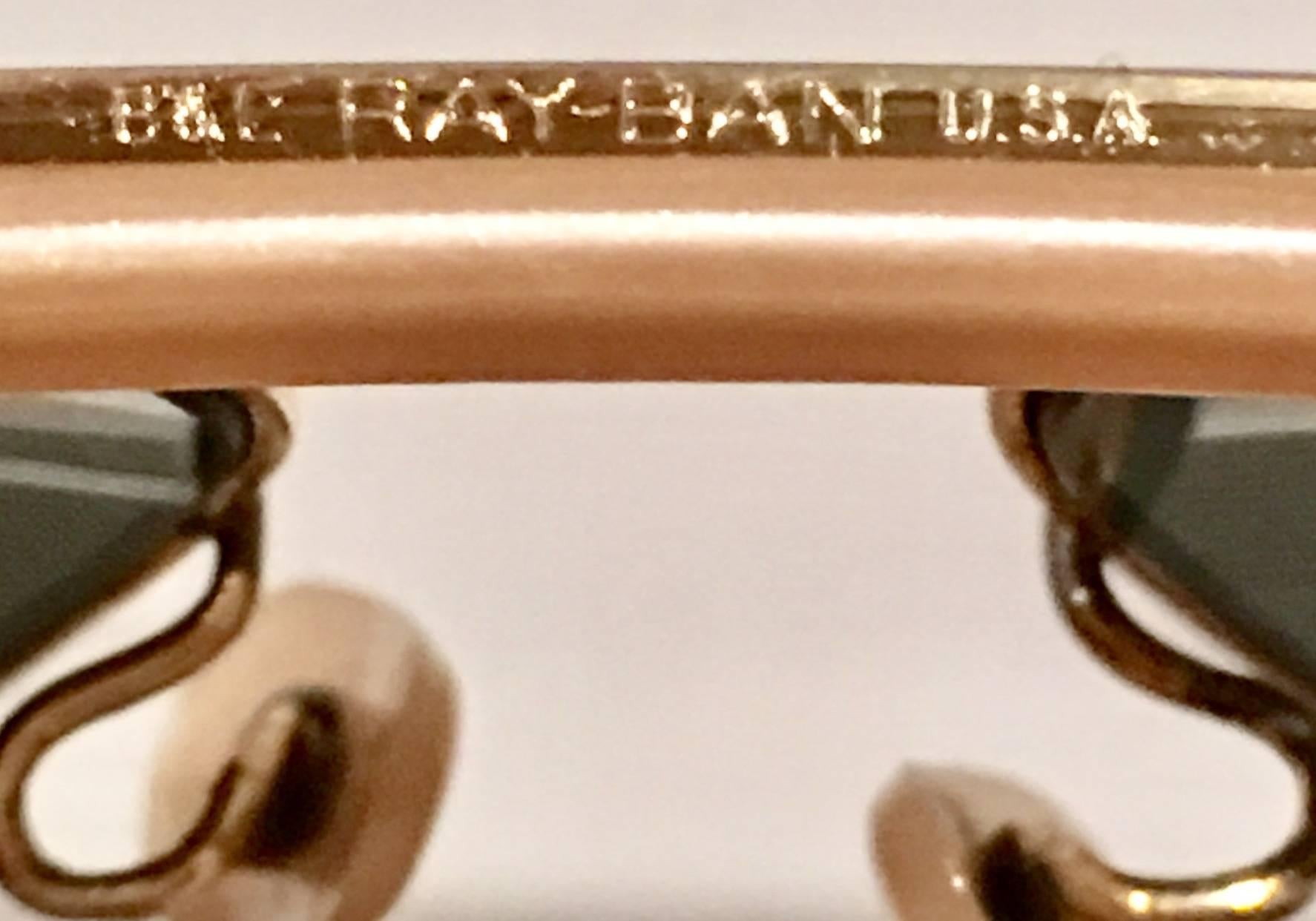 1960s Ray Ban Classic Pilot's Aviator Gold Plate Sunglasses 4