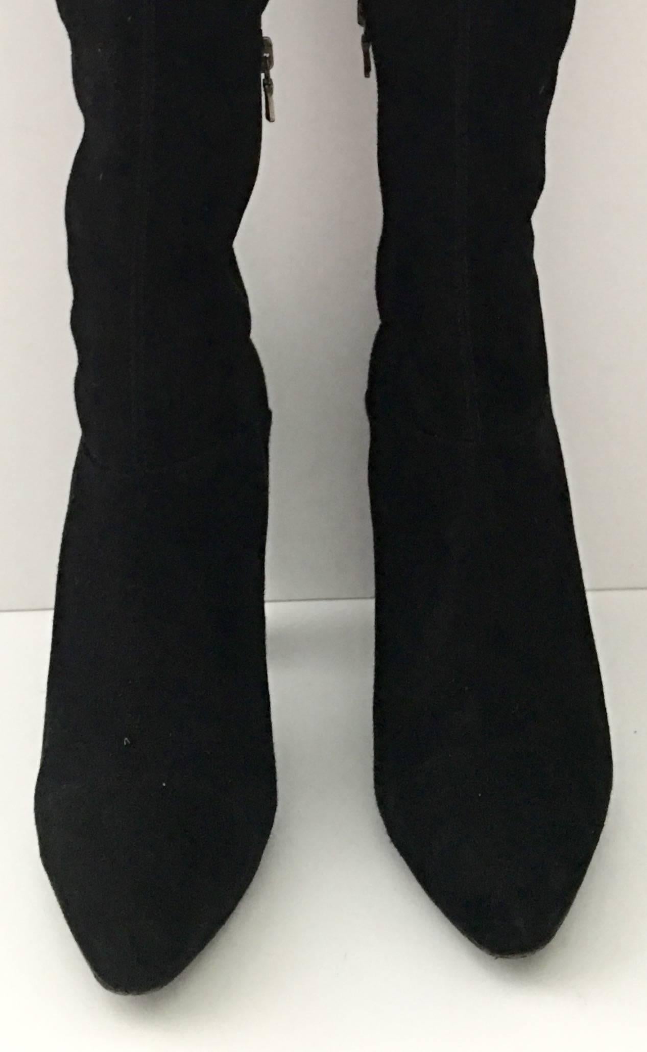 Contemporary Prada Suede Knee High Boots