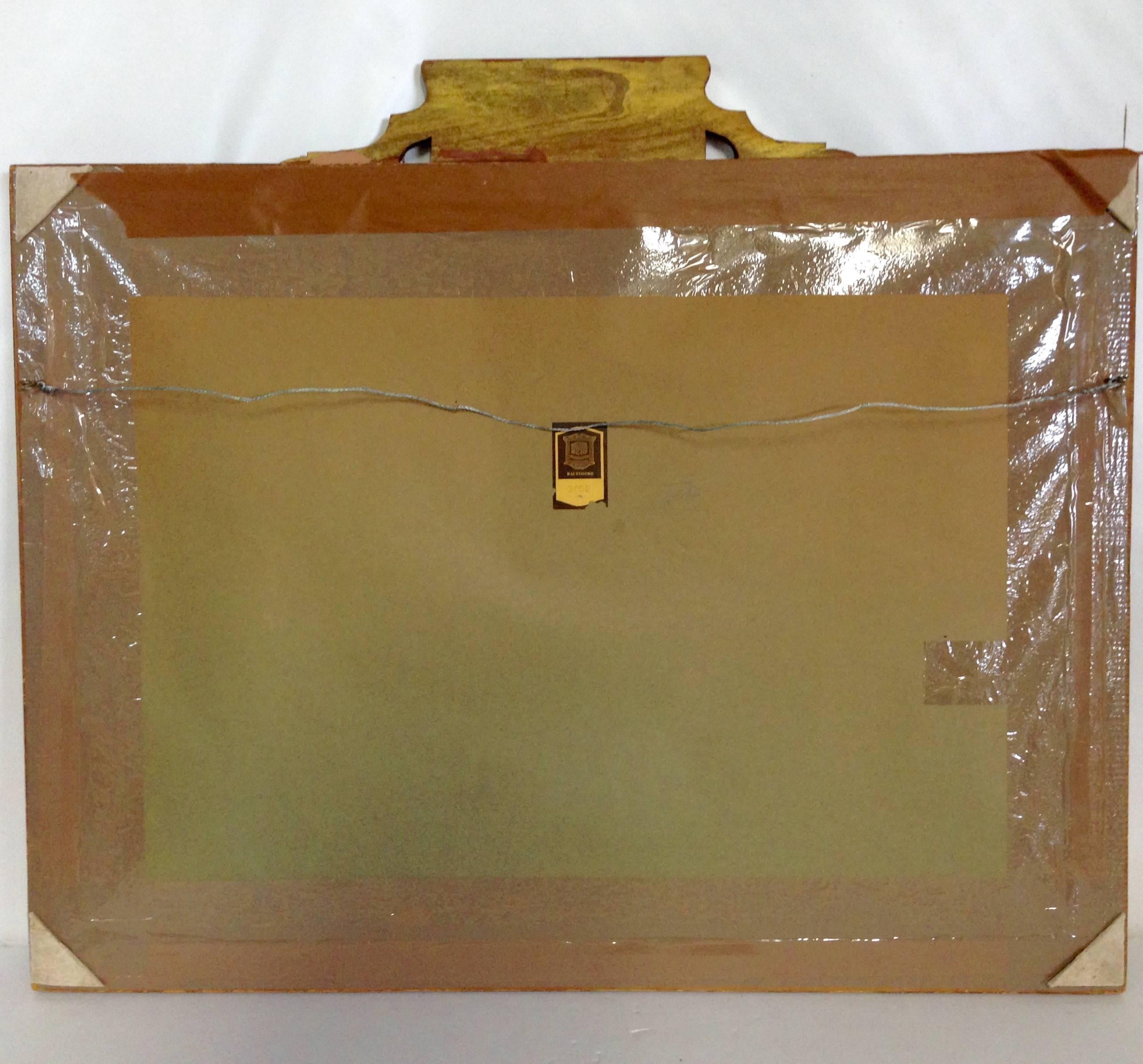 American Neoclassical Gold Giltwood Mirror Rectangular Mantle Mirror