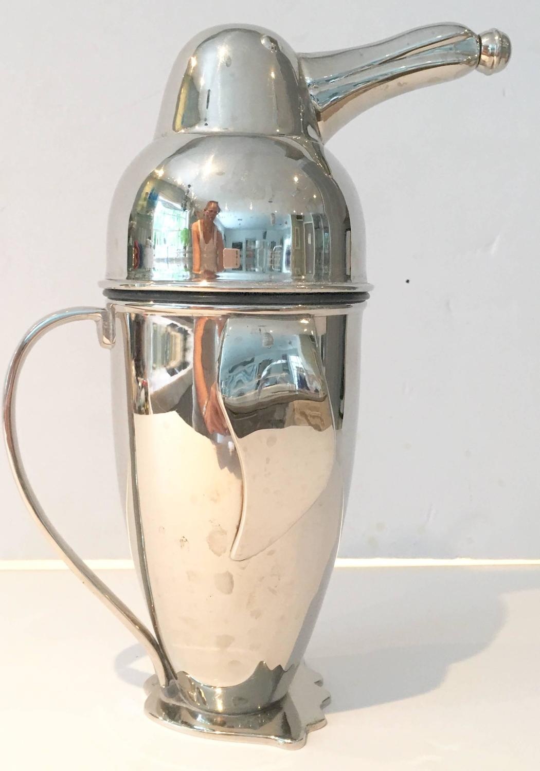 Silver Plate Large Penguin Cocktail Shaker at 1stdibs